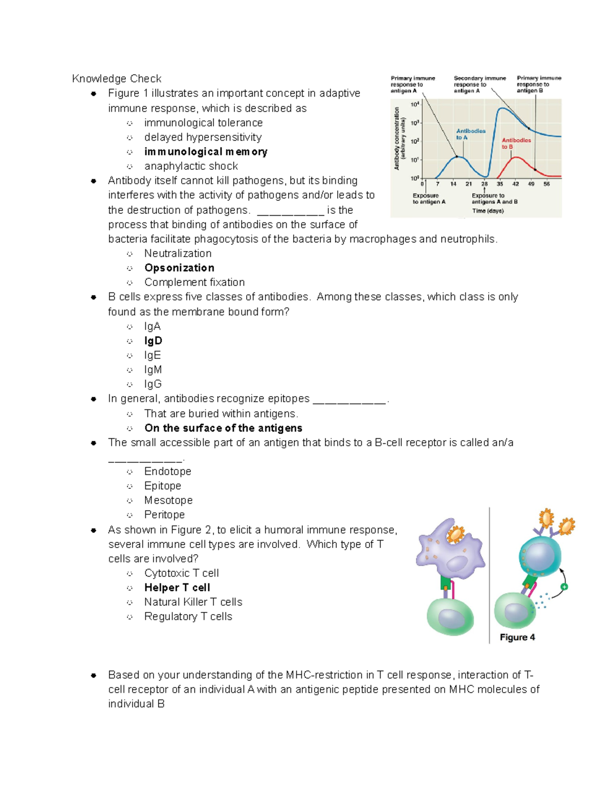 Immune system 2 - Xao Tang Exam 3 - Knowledge Check Figure 1 ...