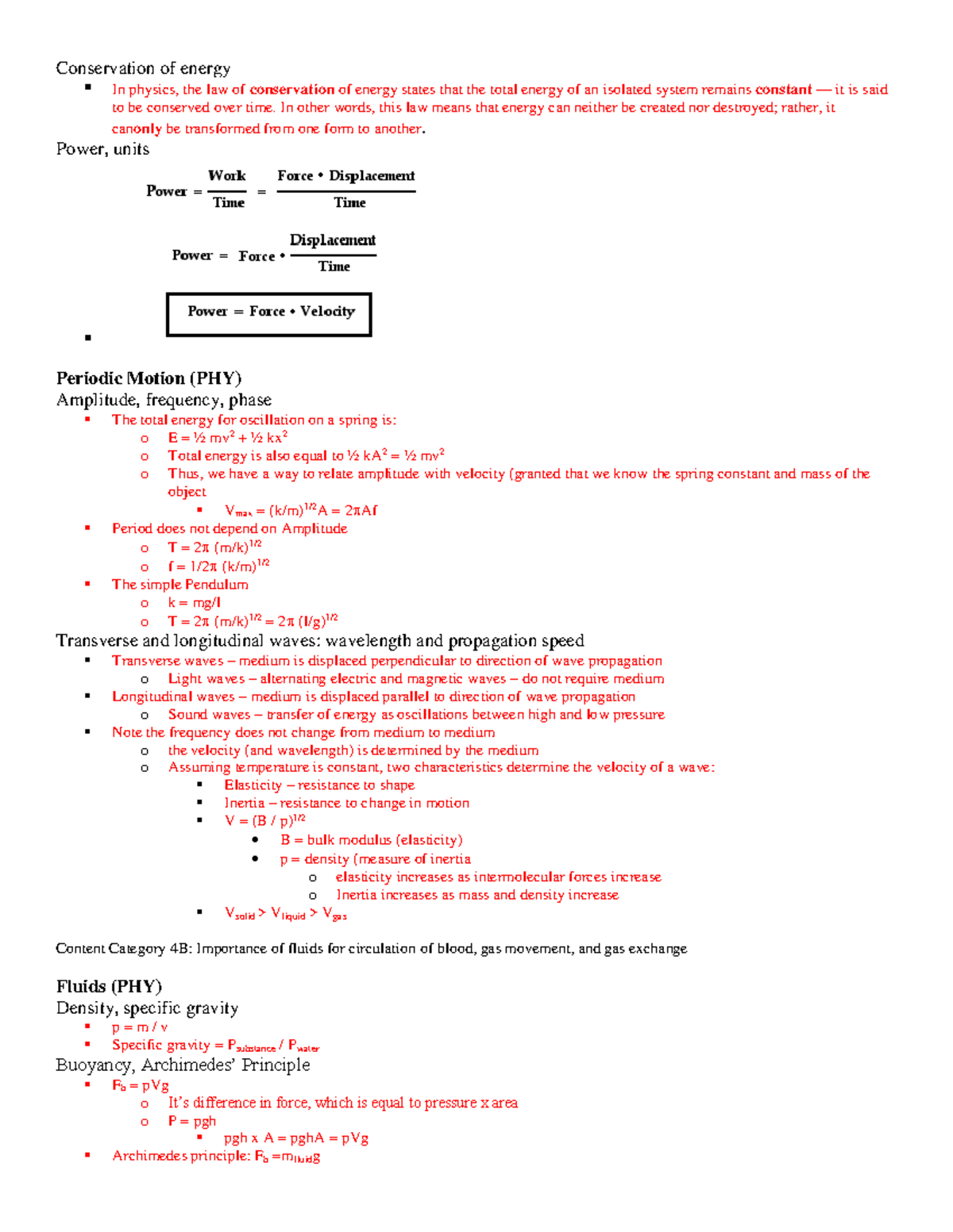 Lecture Notes Detailed Content (1) 41-41 - Conservation Of Energy In ...