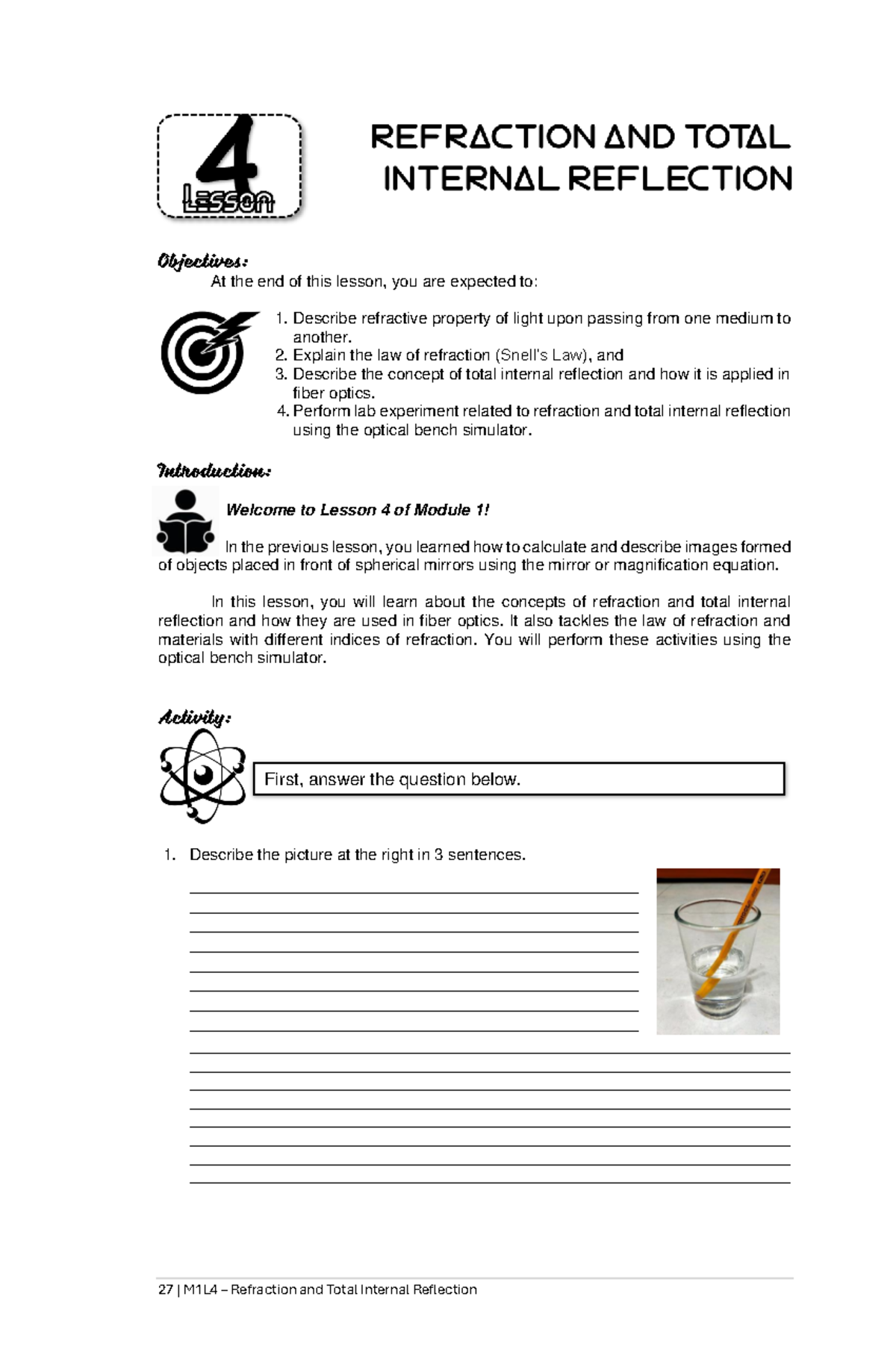 M1L4 Refraction-and-Total-Internal-Reflection - 27 | M1L4 – Refraction ...