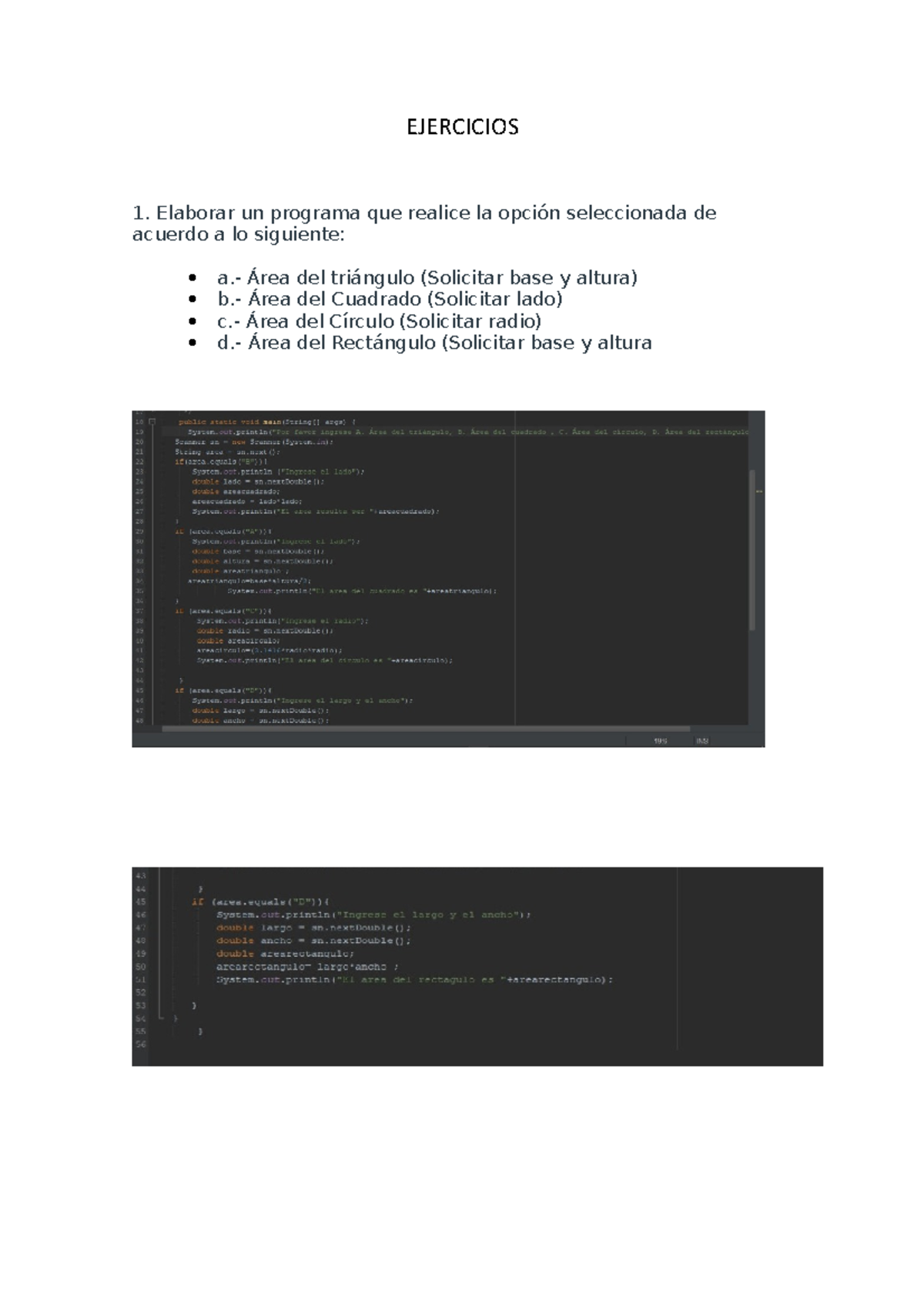 codigos resueltos con problemas - EJERCICIOS Elaborar un programa que ...