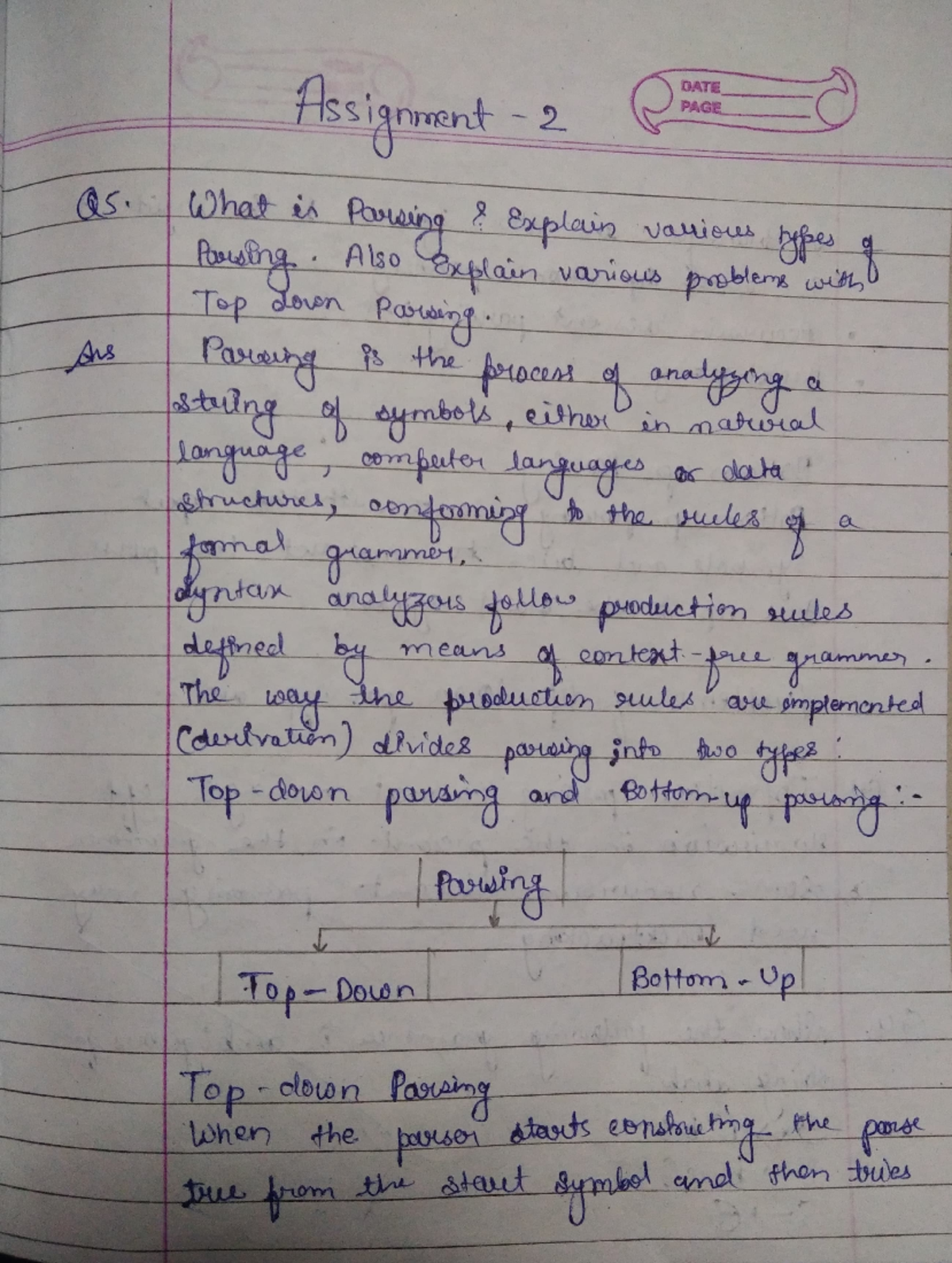 Compiler design assignment 2 - Object Oriented analysis and design ...