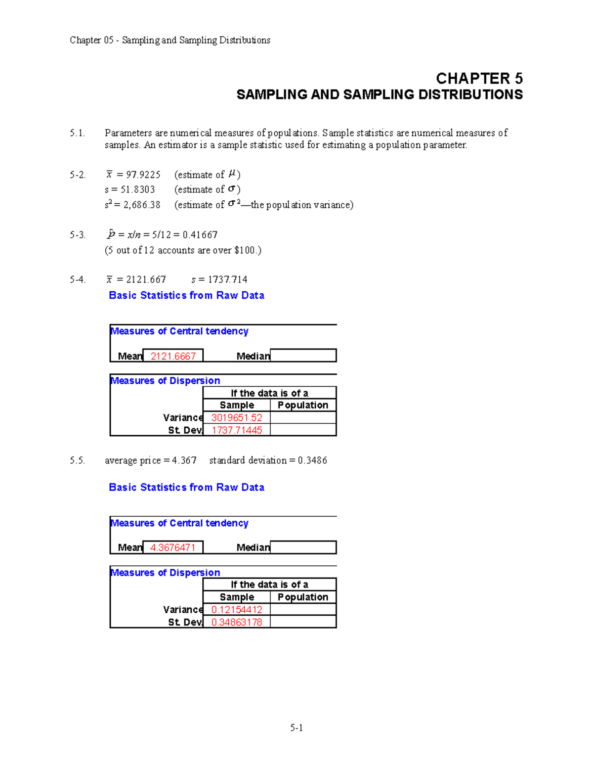 Aczel-solution-005 compress solution to chp 5 textbook - CHAPTER 5 ...