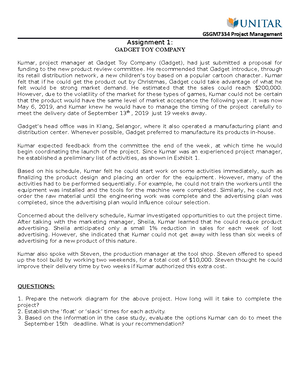 Assignment 2 it project management - A STID IT PROJECT MANAGEMENT GROUP ...