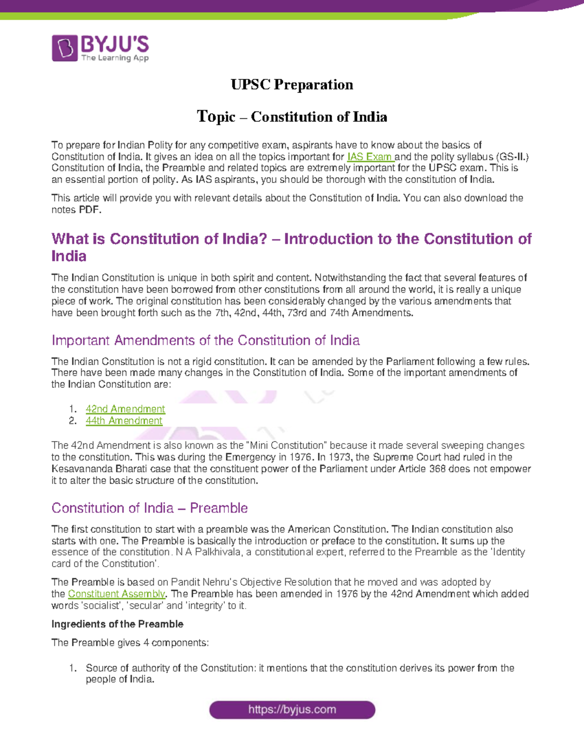 constitution-of-india-upsc-notes-upsc-preparation-topic