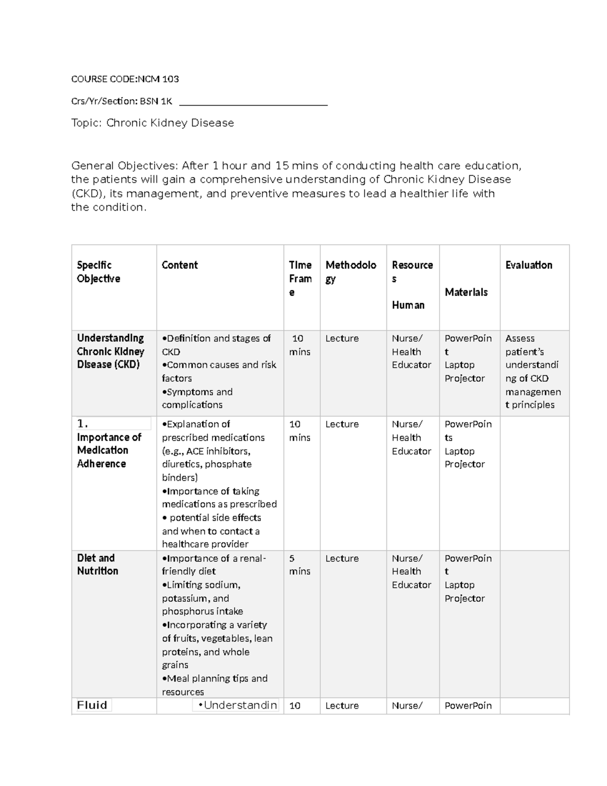 NCM 103 HE Campos - COURSE CODE:NCM 103 Crs/Yr/Section: BSN 1K Topic ...