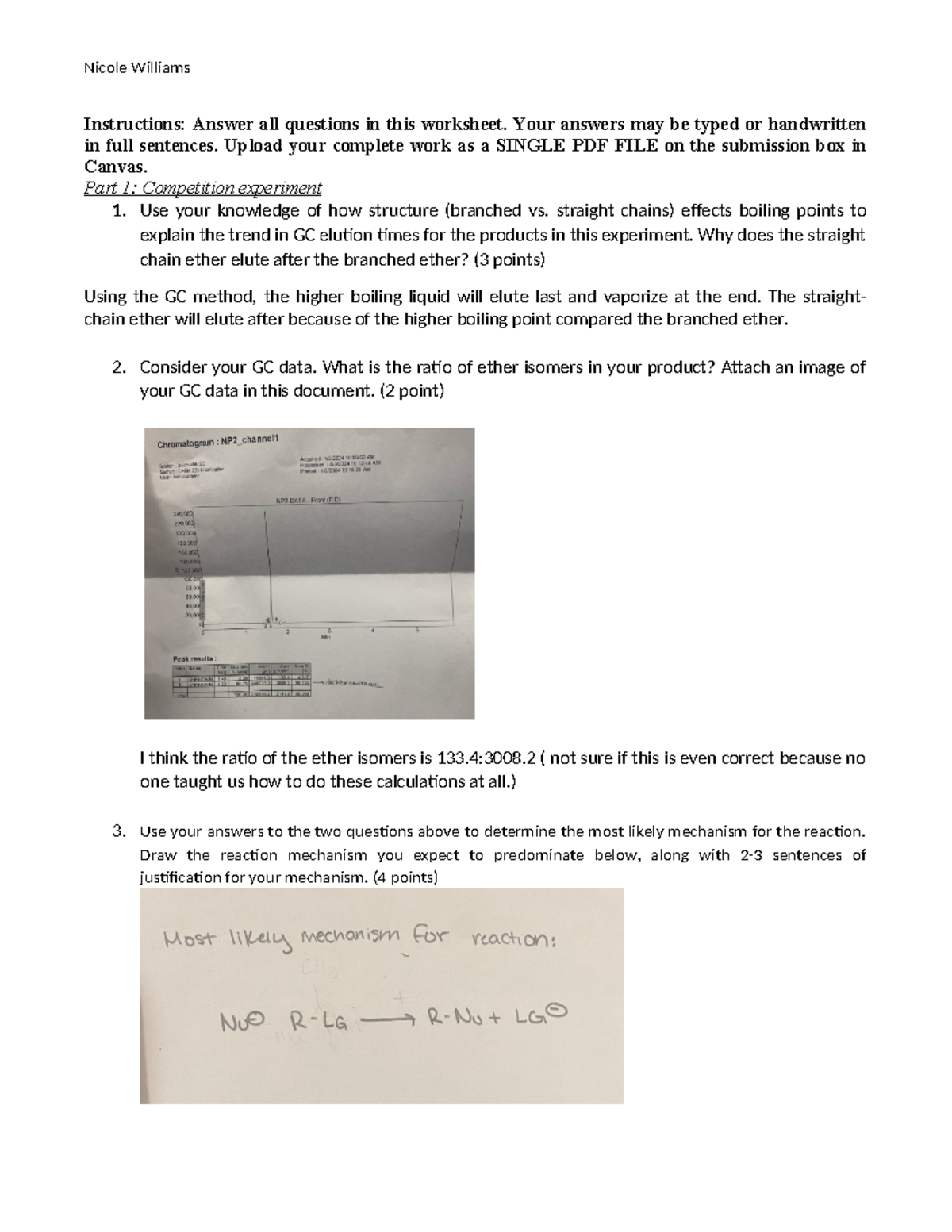 Competition Nucleophilic Substitution Worksheet - Nicole Williams ...