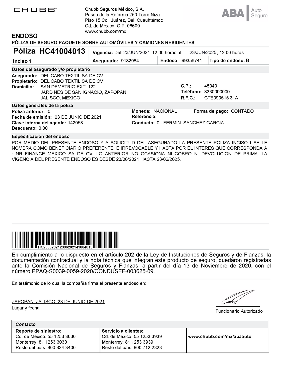 E99356741 1 Nota 9 Datos Generales De La Póliza Póliza Vigencia Del Asegurado 1200 Horas 3697