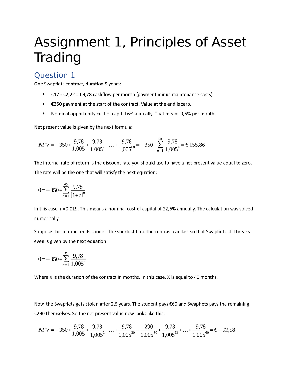 assignment of asset