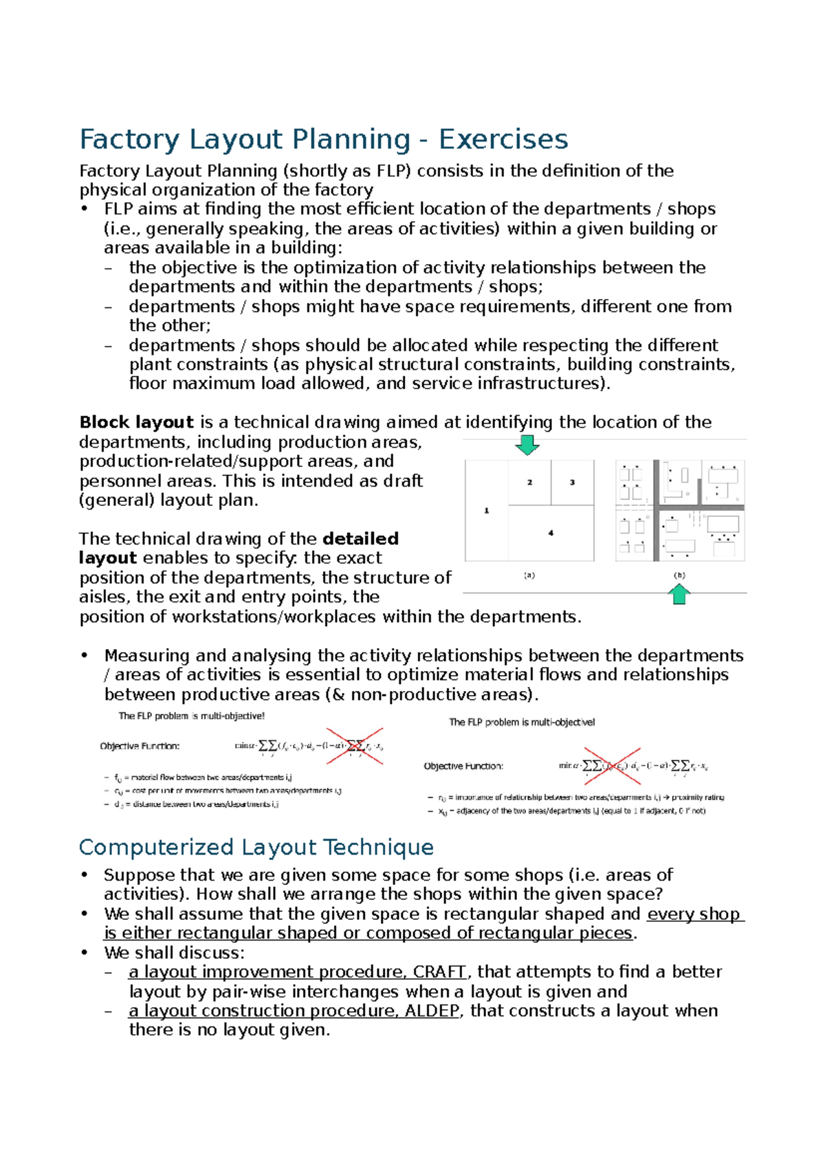 Factory Layout Planning - , generally speaking, the areas of activities ...