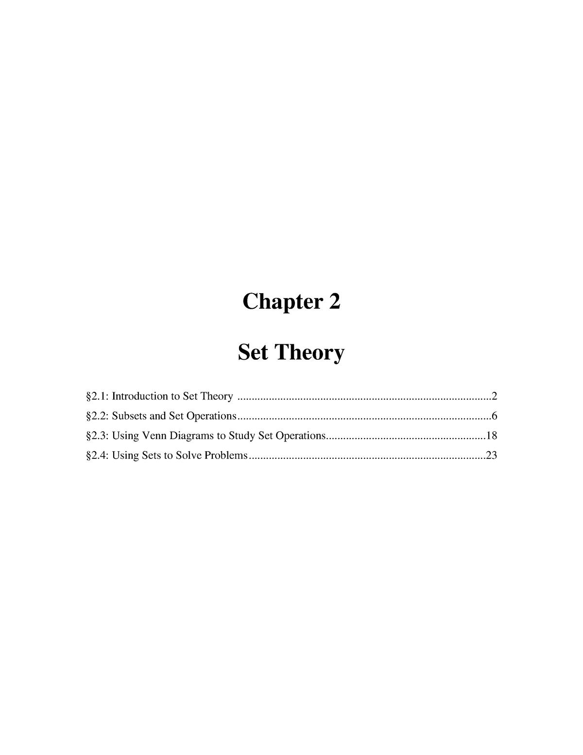 Guided notes chapter 2 - Set Theory Chapter §2: Introduction to Set ...