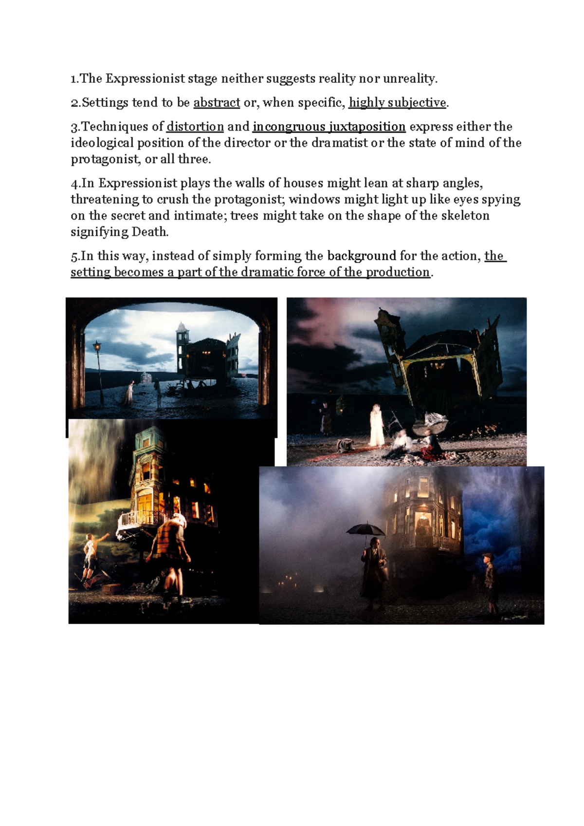 The Expressionist stage - 2 tend to be abstract or, when specific ...