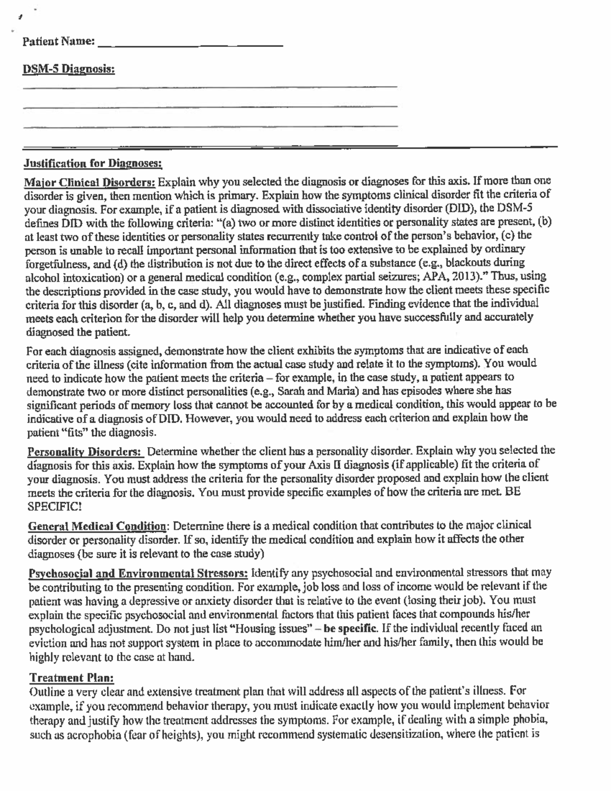 Case Study Directions and Case PSY 375 Studocu