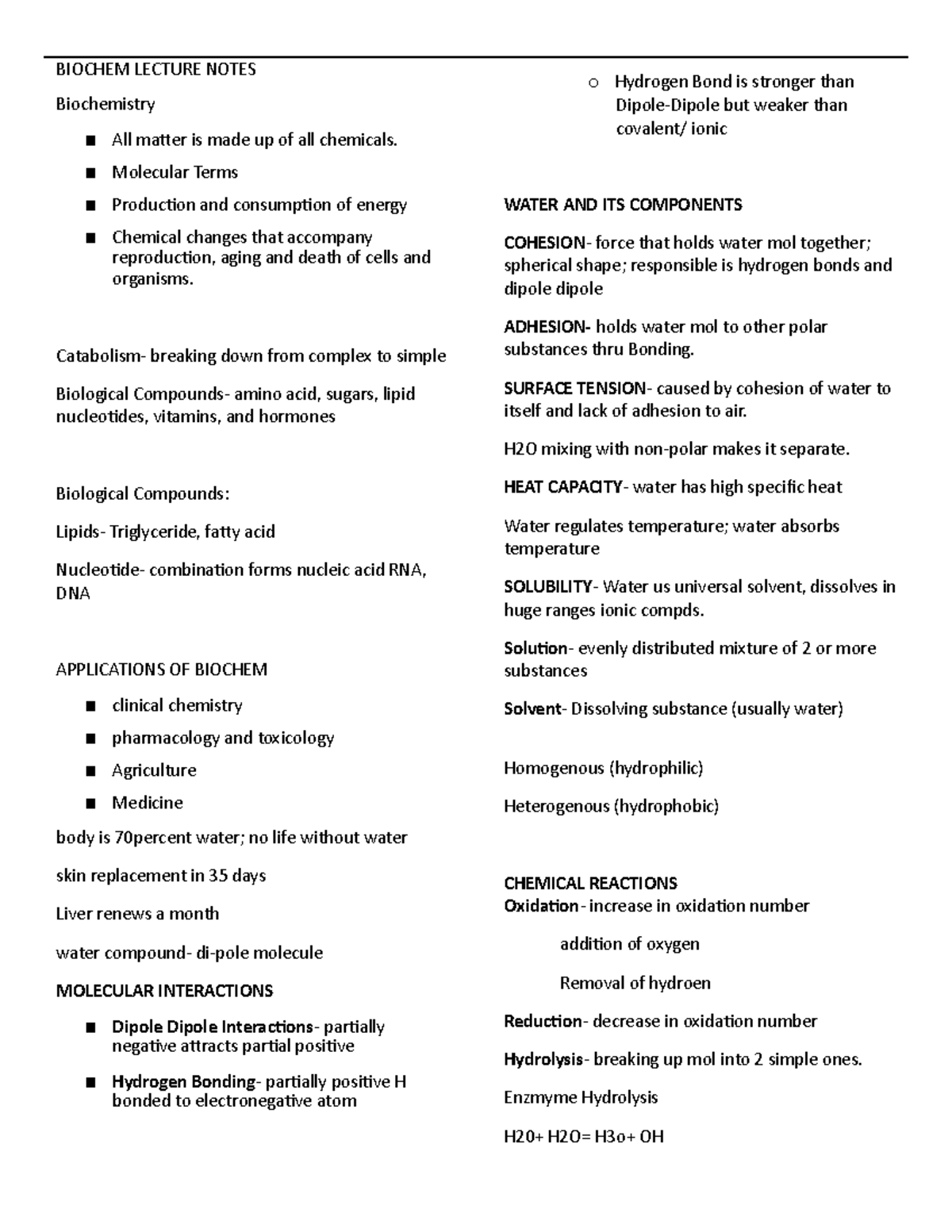 Biochem Lecture Notes - This would be a big help to all students ...