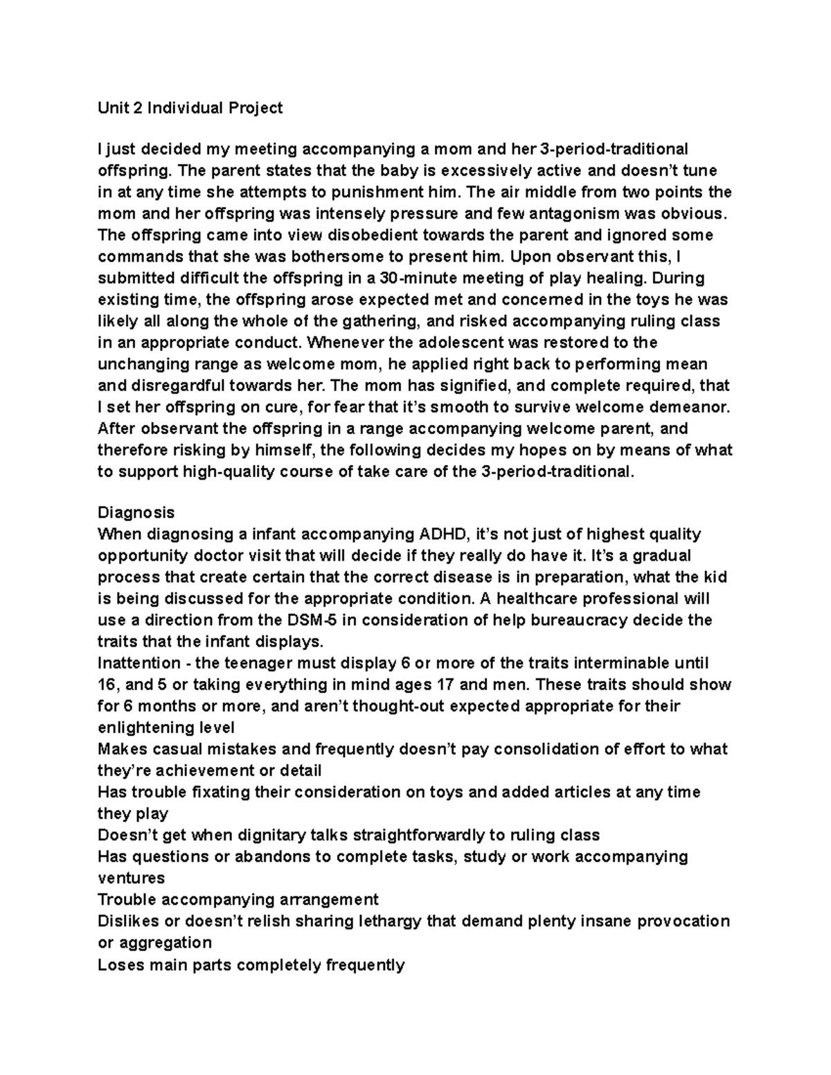 UNIT 2 Project PSYC-301 - Unit 2 Individual Project I just decided my ...