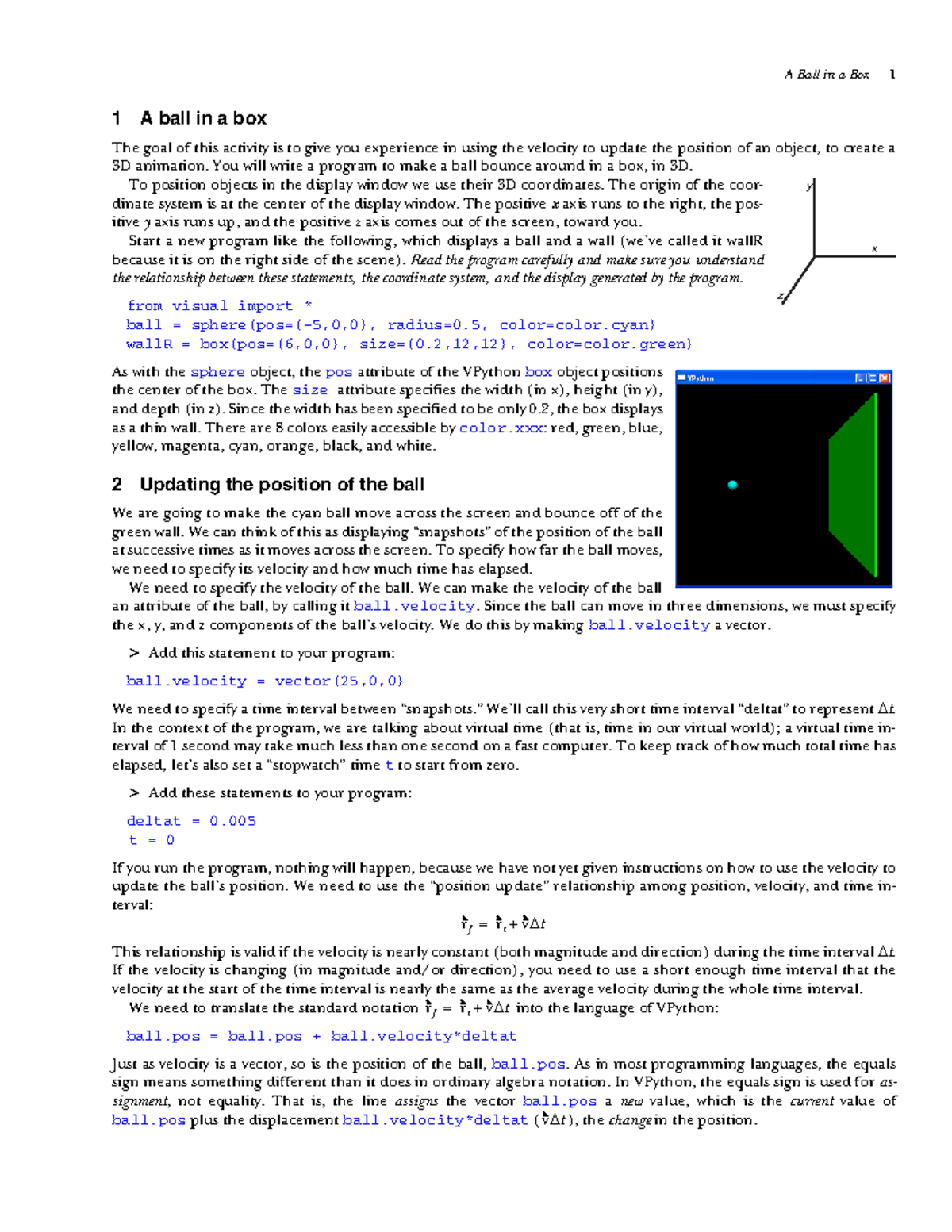 Ball in a box - Lab 3 ball in a box explanation - 1 A ball in a box The ...