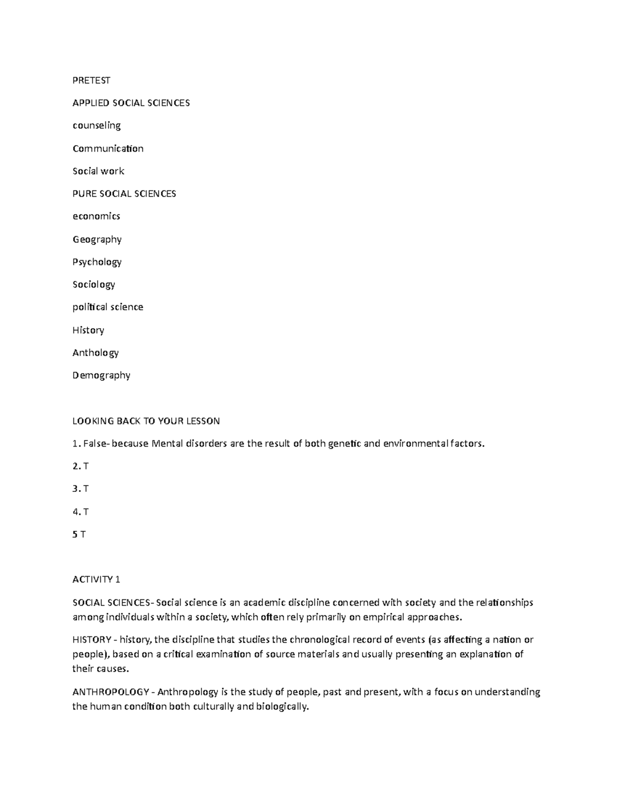 Practical document for grade 12 - PRETEST APPLIED SOCIAL SCIENCES ...