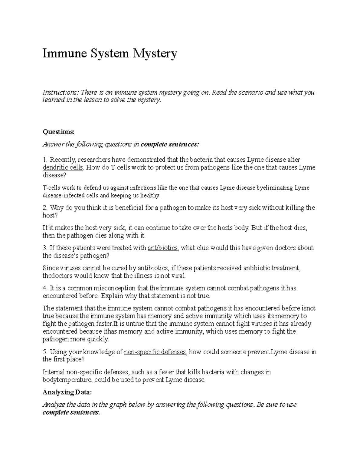 06 08 immune system mystery assignment - Immune System Mystery ...