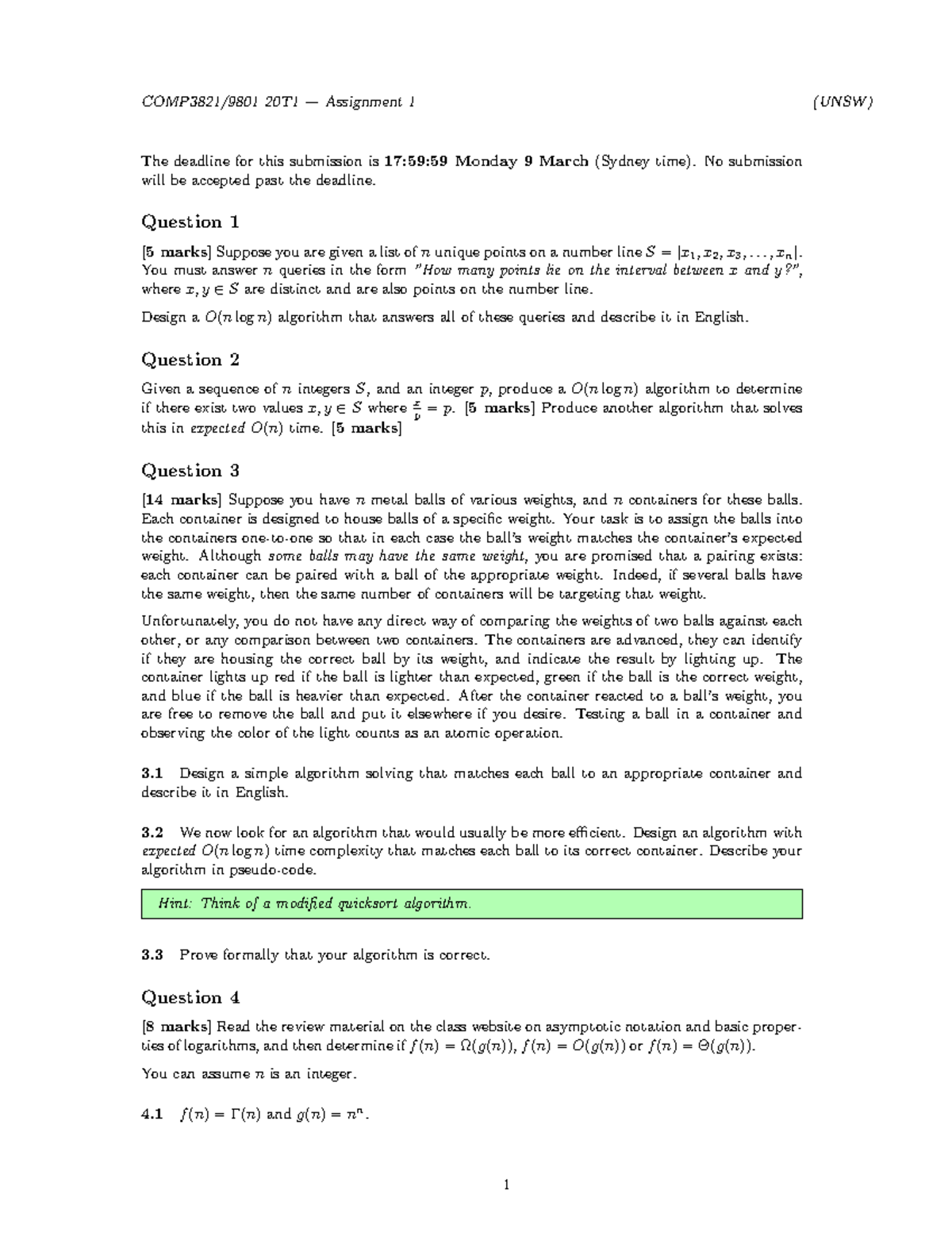 COMP3821 Assignment 1 2020 T1 - COMP3821/9801 20T1 — Assignment 1 (UNSW ...