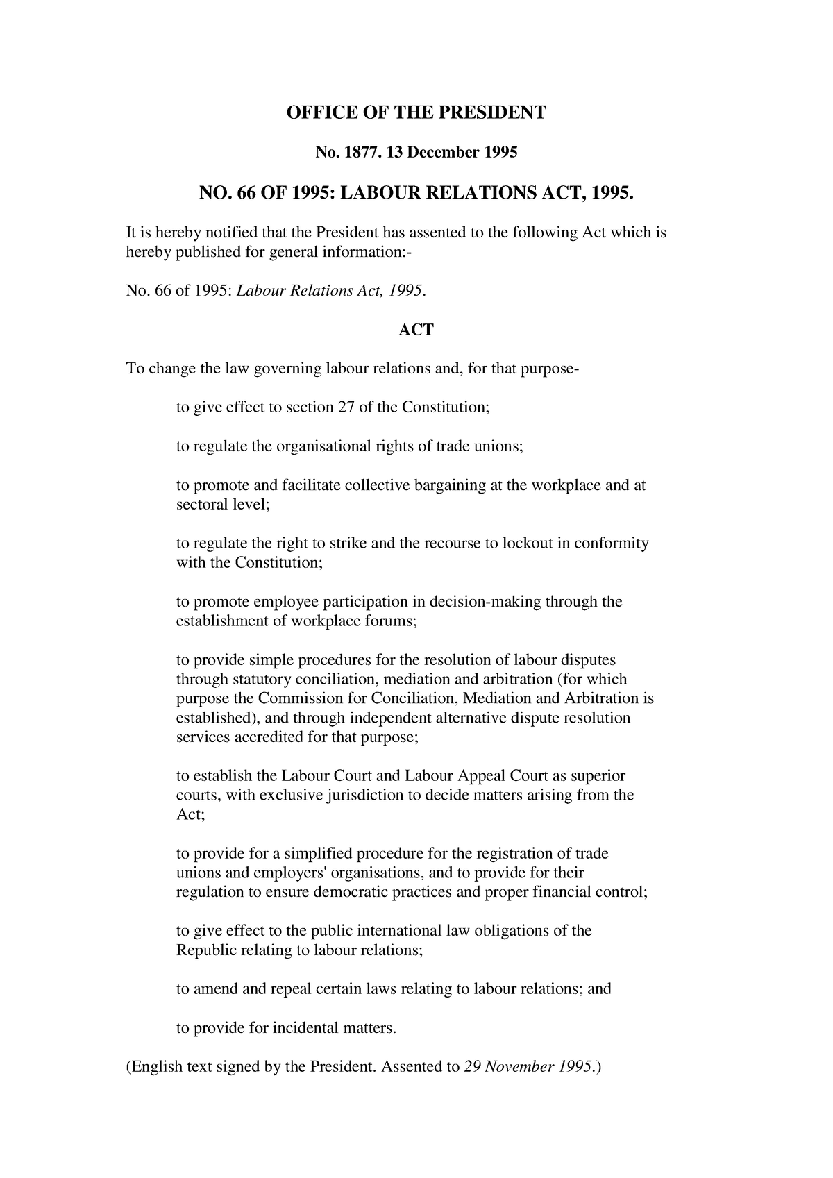 labour-relations-act-office-of-the-president-no-1877-13-december