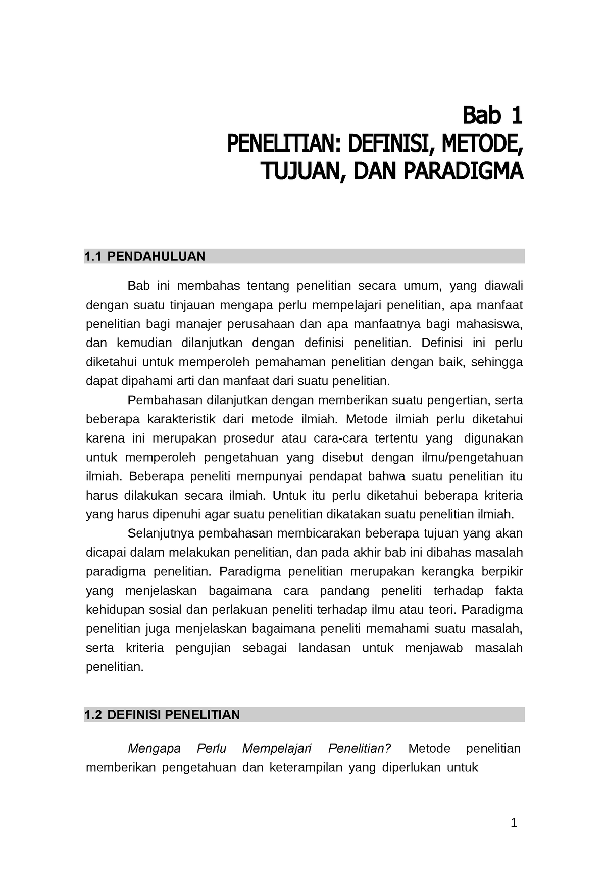 Modul 11 Metode Penelitian Bisnis - 1 Bab 1 PENELITIAN: DEFINISI ...