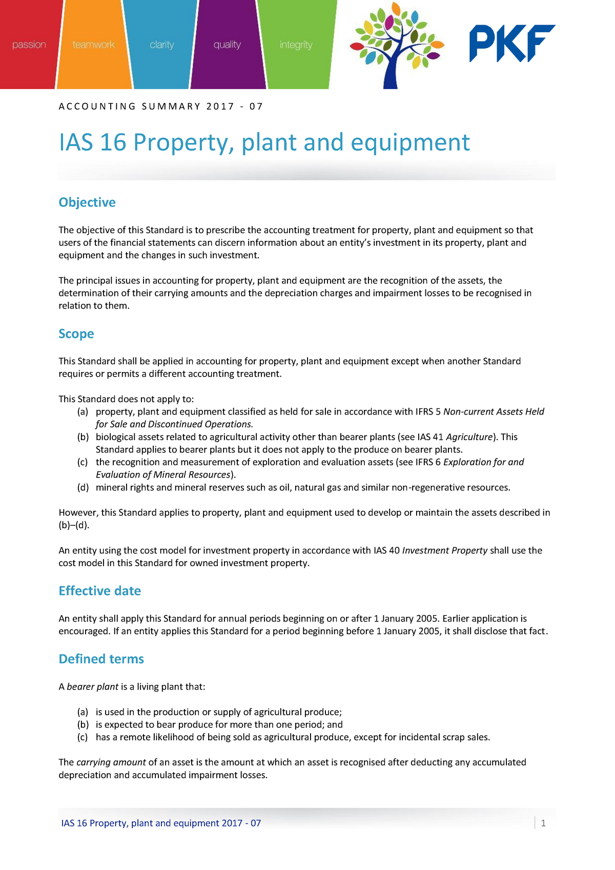 Ias 16 Property Plant And Equipment Summary - ACCOUNTING SUMMARY 2017 ...