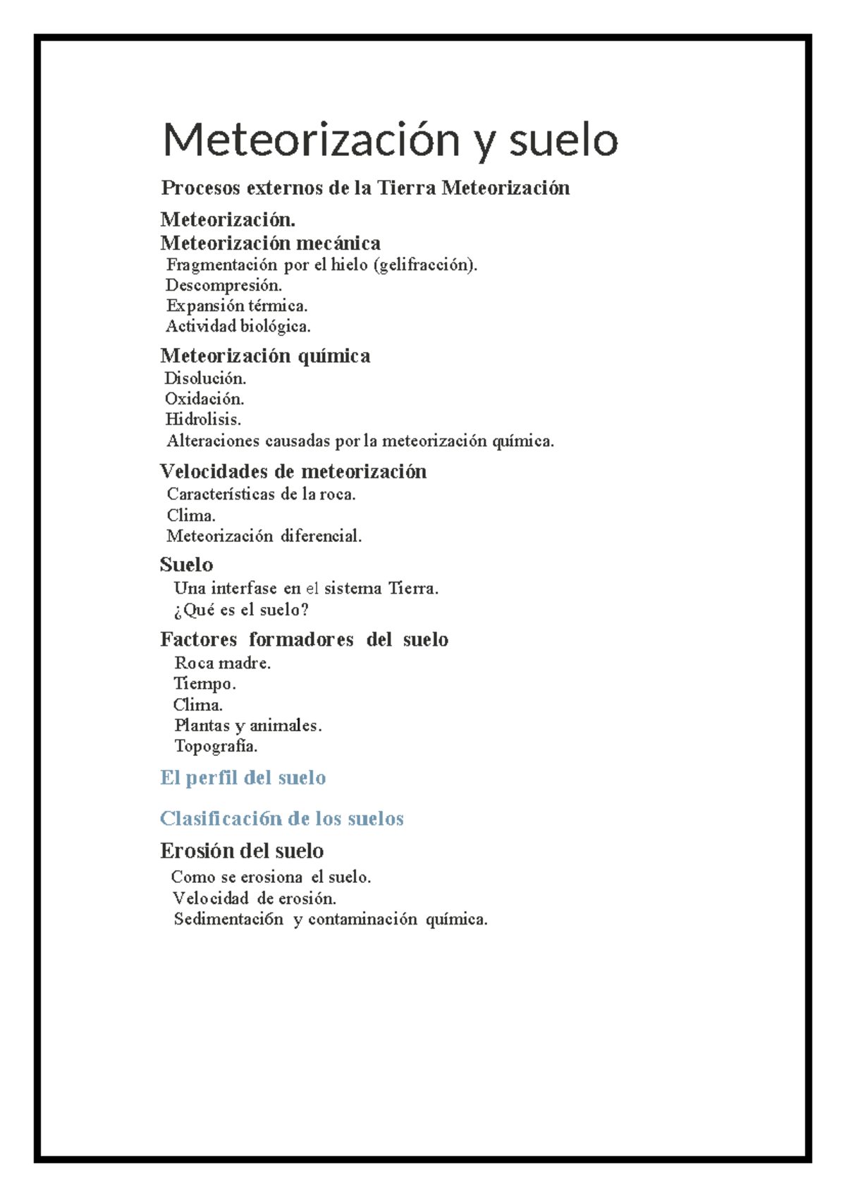 proceso de oxidación por meteorización química