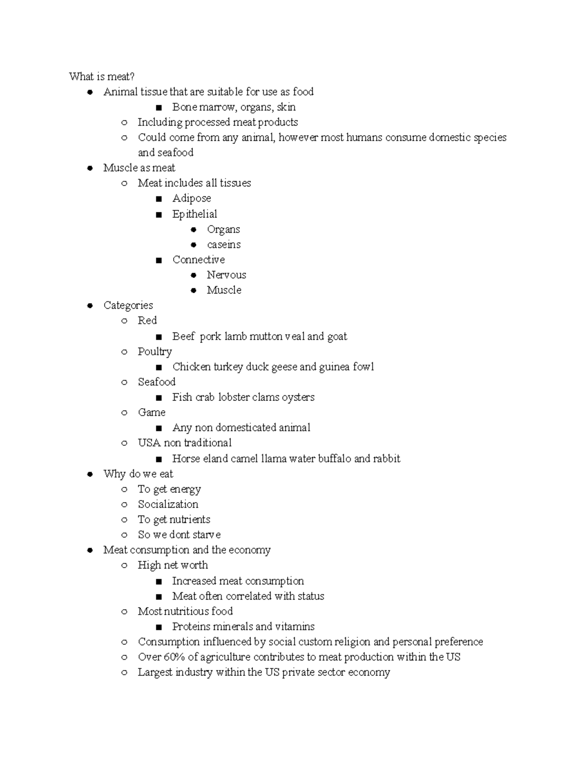 Meat science 110 What is meat? Animal tissue that are suitable for use as food Bone marrow