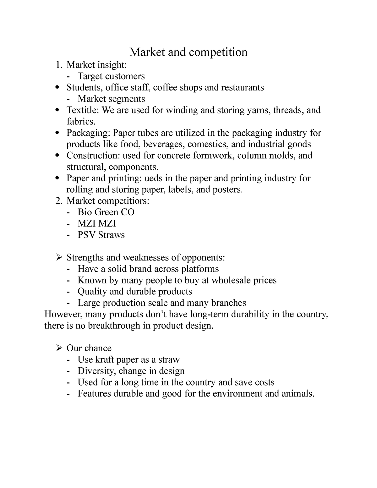 market competition thesis