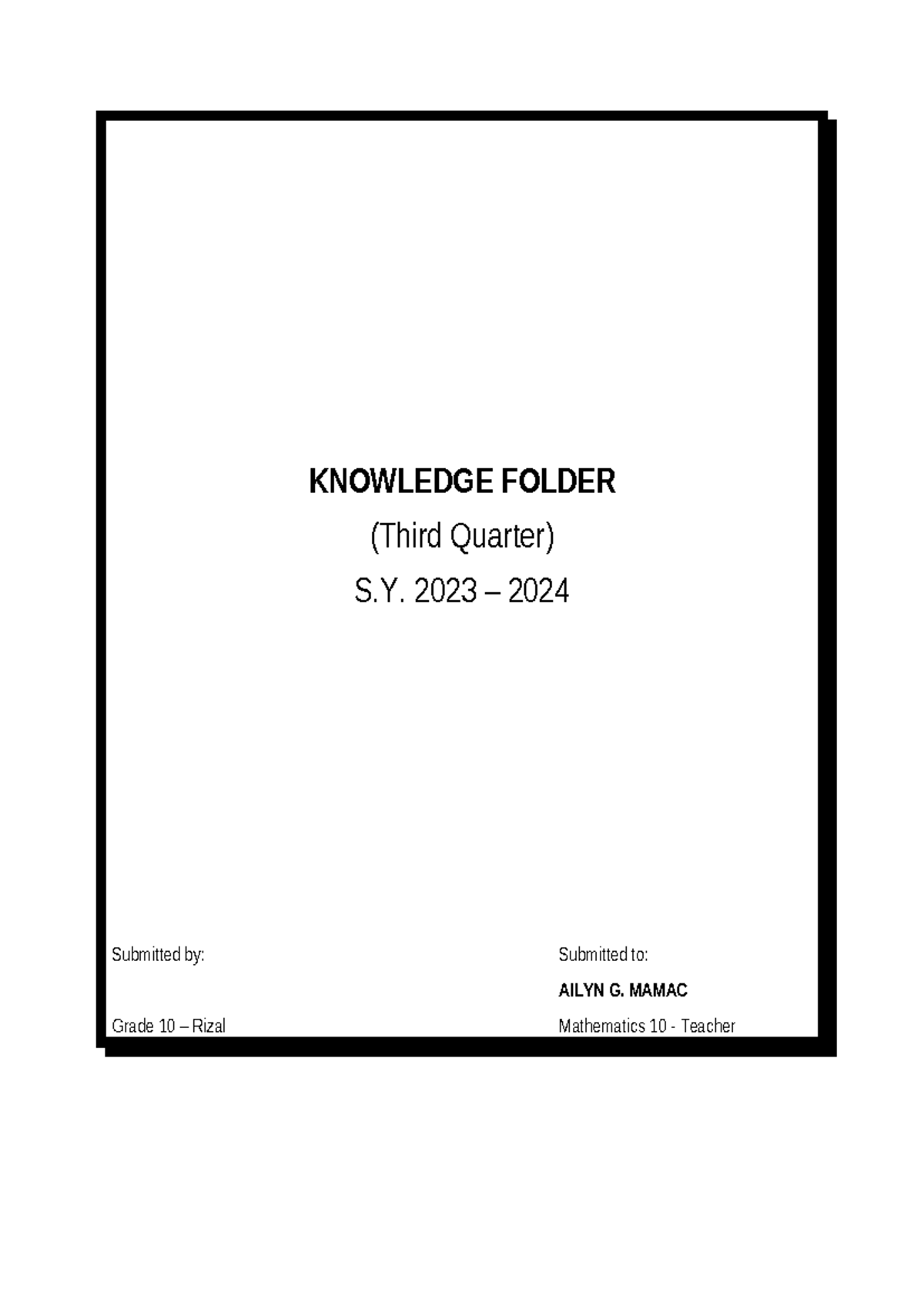 Knowledge-Folder - I am a proffesor - BSEd - English - KNOWLEDGE FOLDER ...