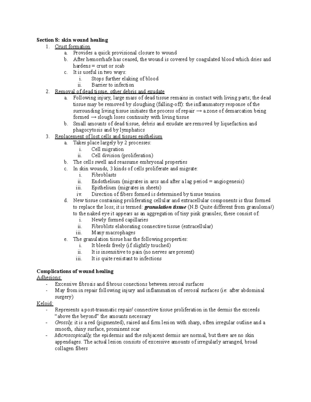 Skin Wound Healing - Section 8: Skin Wound Healing 1. Crust Formation A 