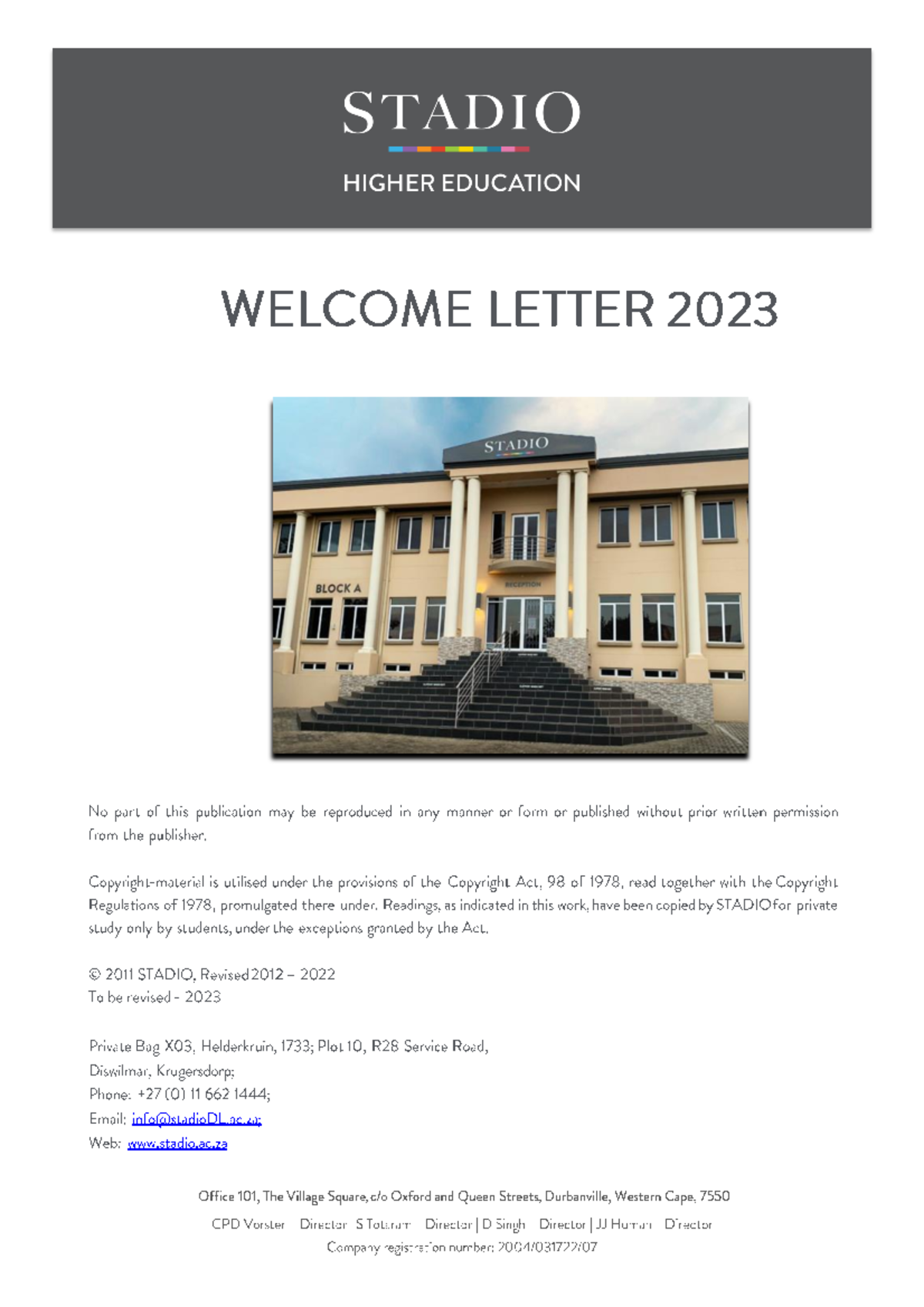 A2 DL Welcome Letter - TLOS 701 - 1. 2. • • • • • i. ii. iii ...