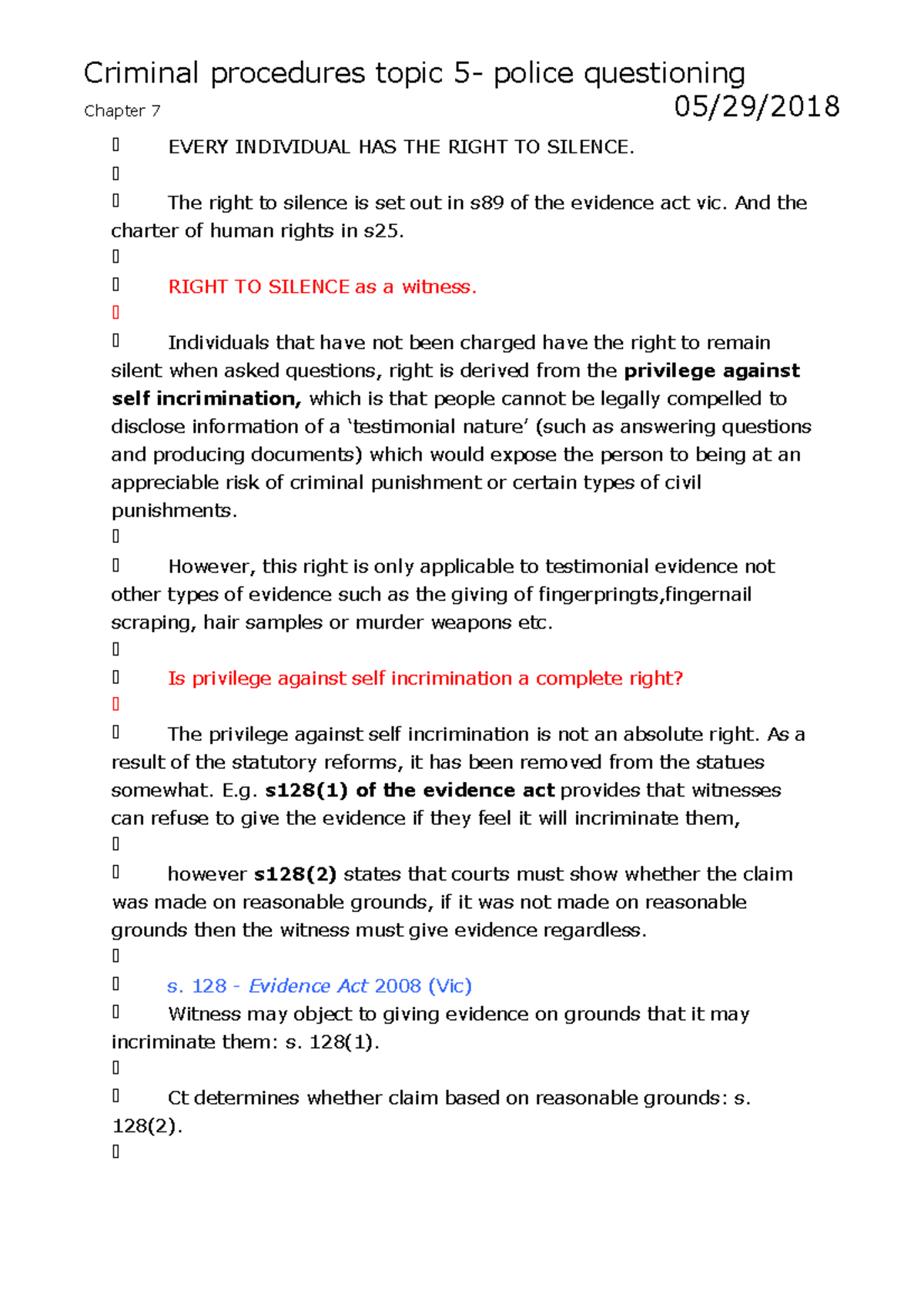 Criminal Procedures EXAM Notes - Criminal Procedures Topic 5- Police ...