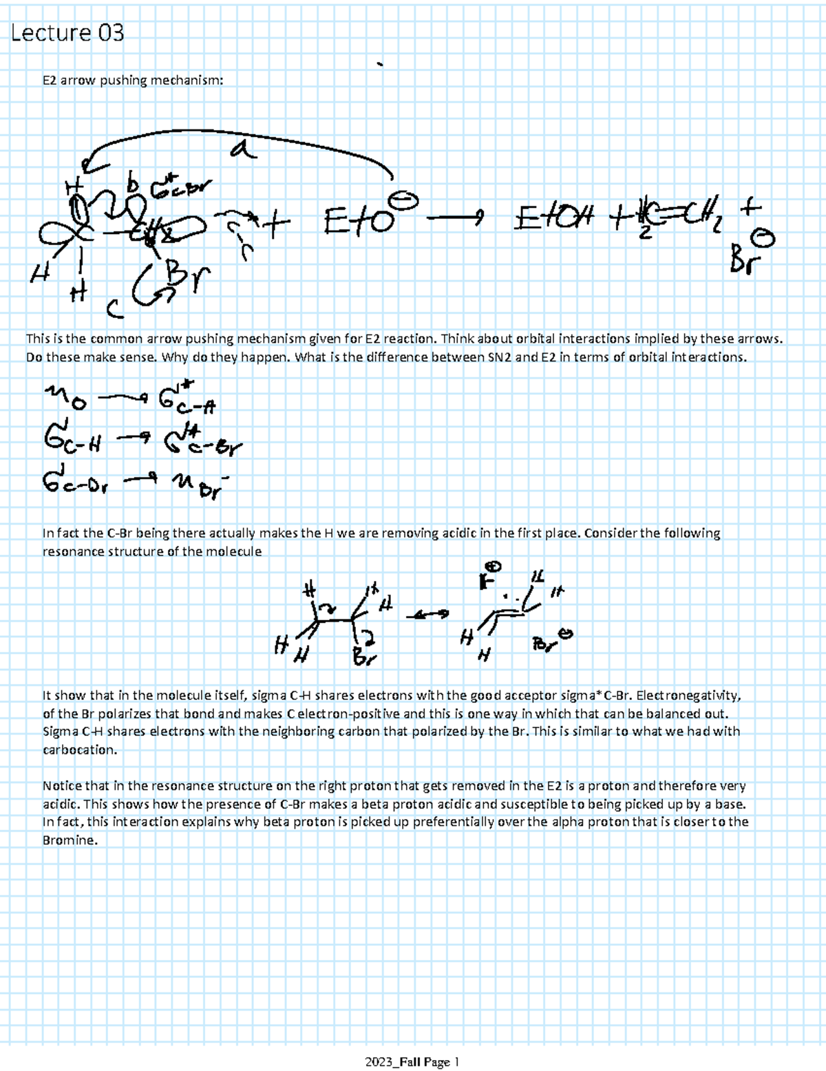 Lecture 03 - This is the common arrow pushing mechanism given for E2 ...