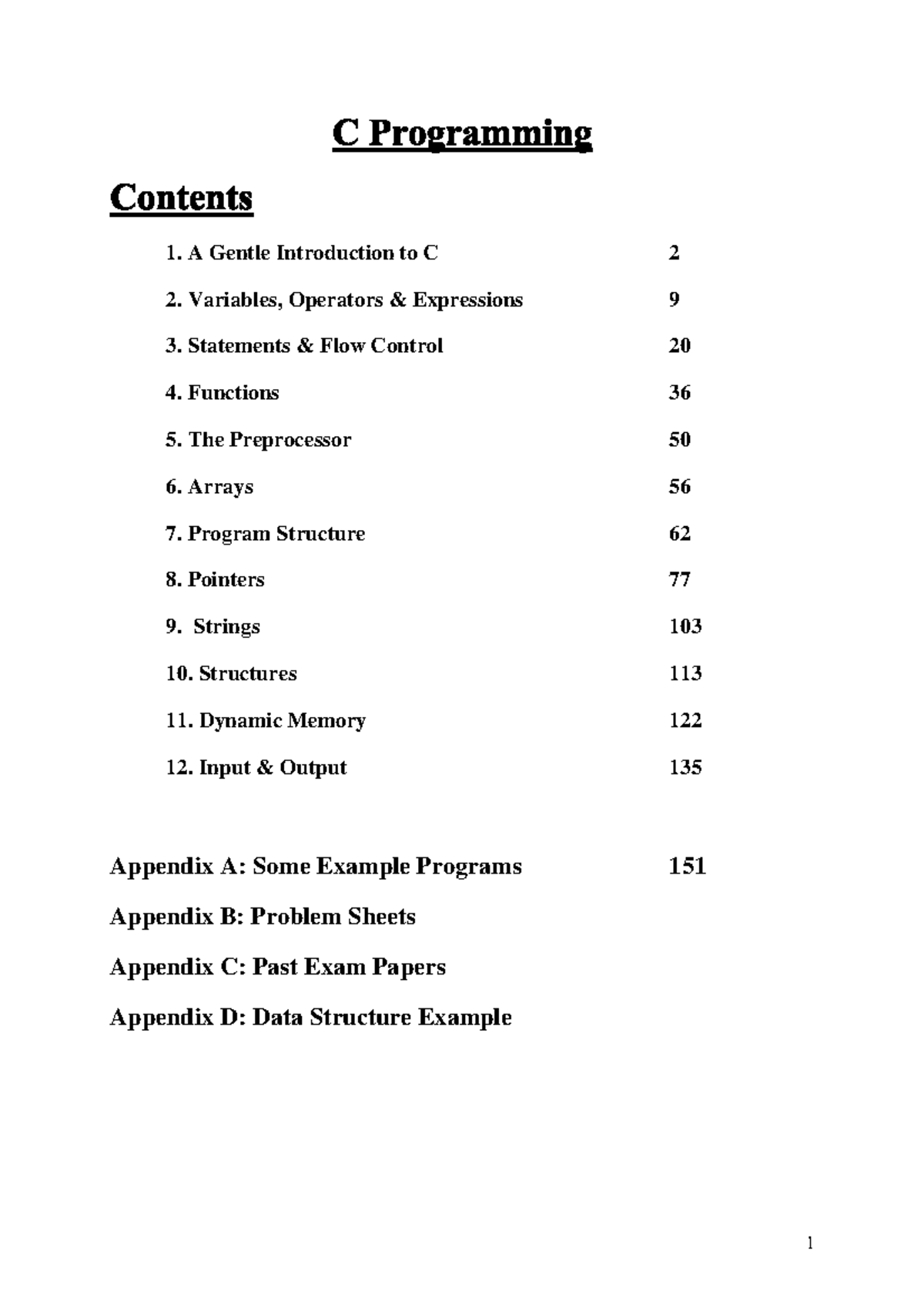 C Programming Lecture Notes 2008-09 compressed - Appendix B: Problem ...