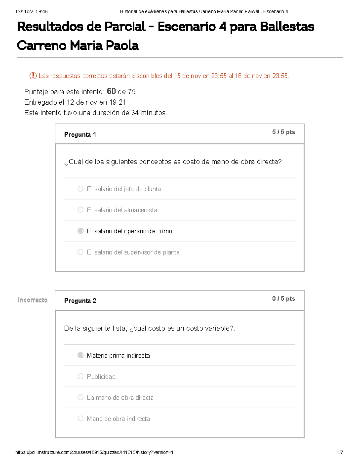 Parcial - Escenario 4 Costo Por Ordenes Y Por Procesos - Resultados De ...