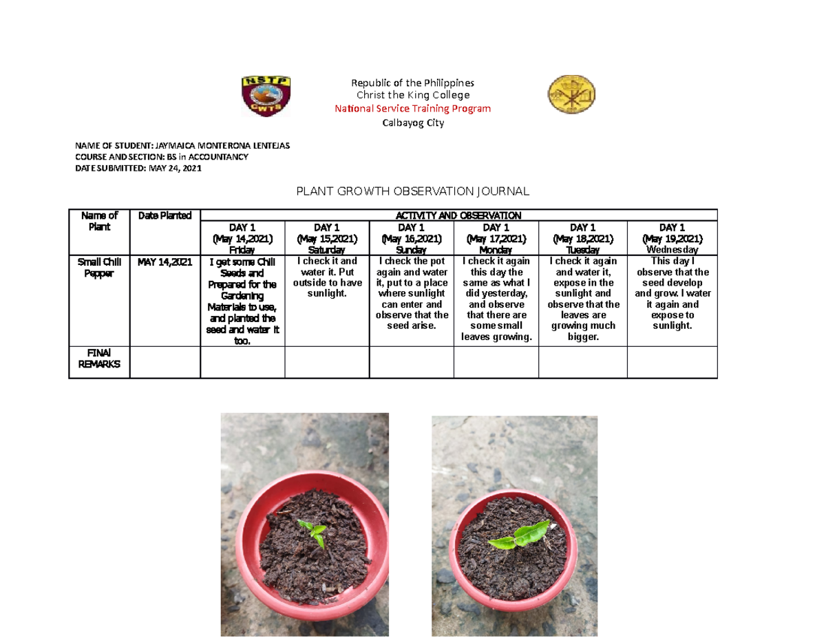 plant-growth-observation-journal-republic-of-the-philippines-christ