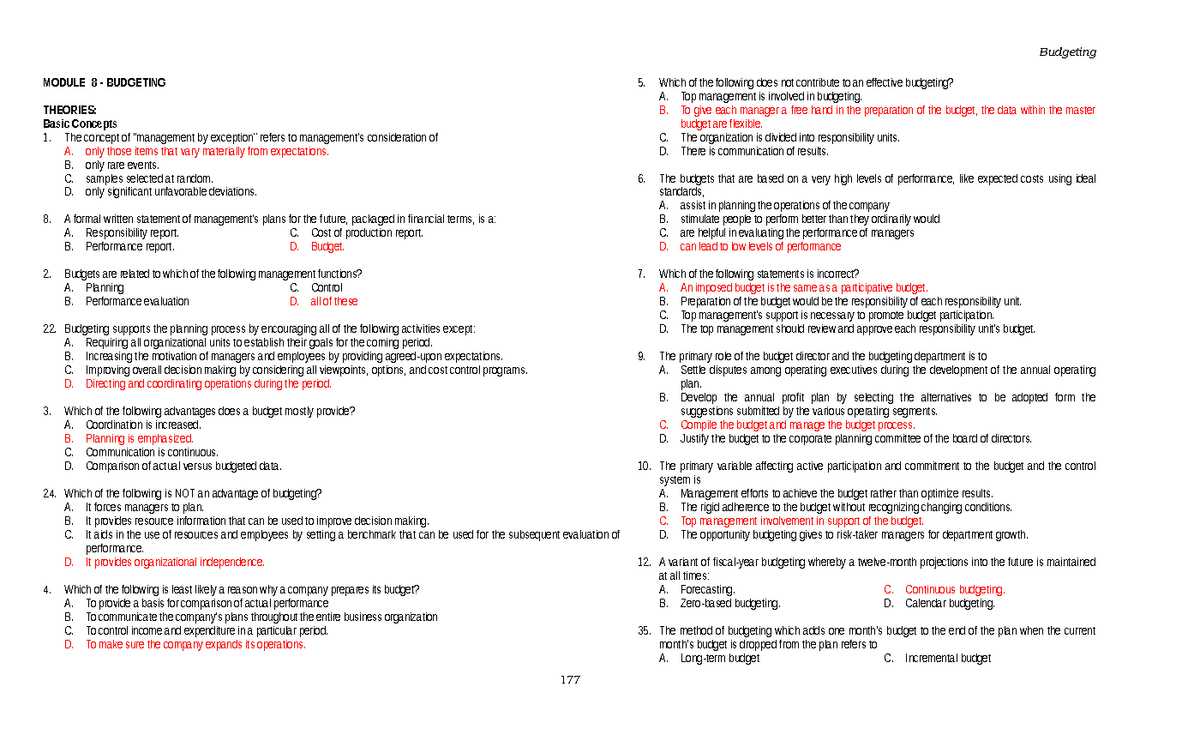 the-master-budget-reviewer-scribd-module-8-budgeting-theories