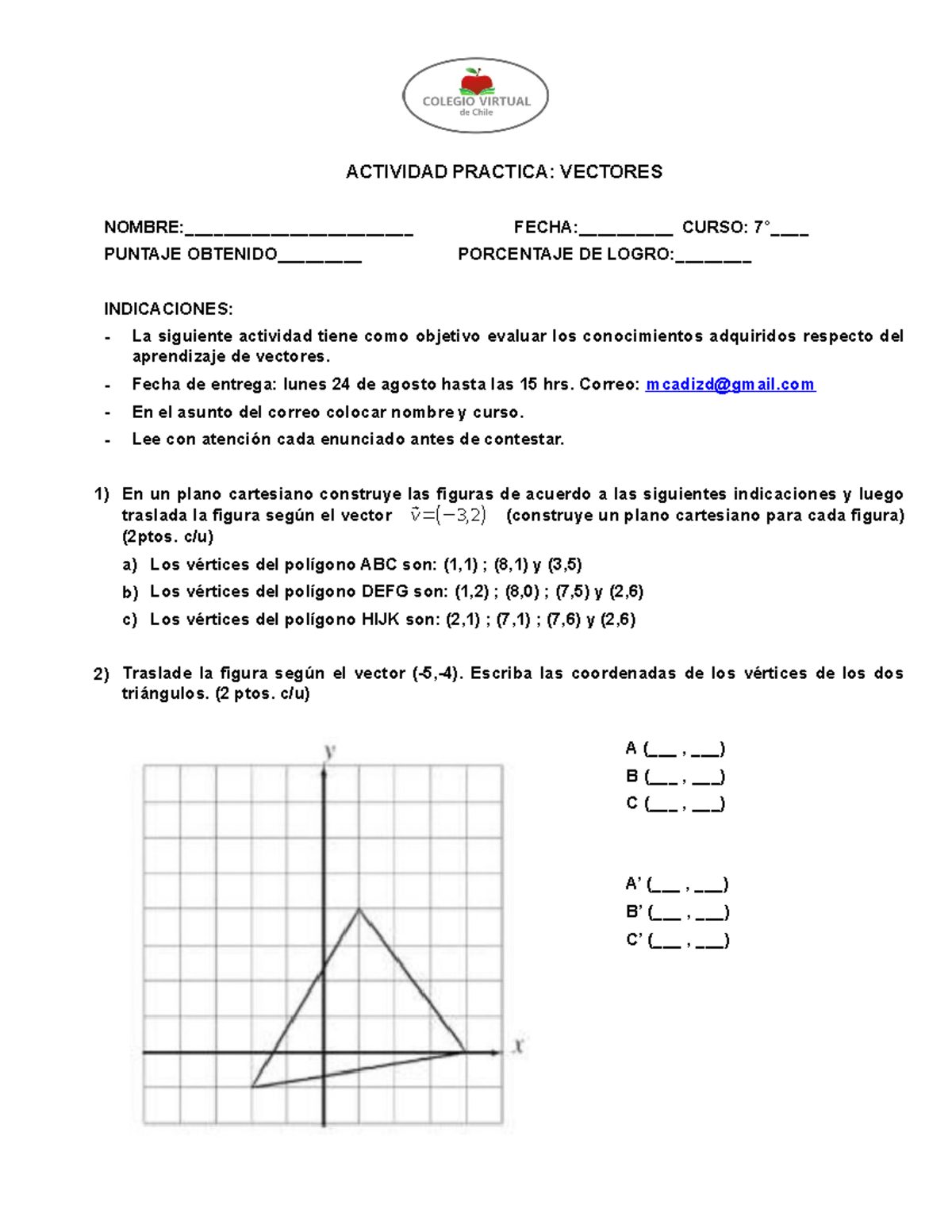 Actividad vectores - ACTIVIDAD PRACTICA: VECTORES NOMBRE ...
