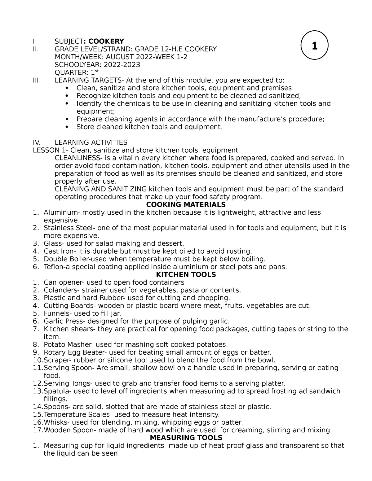 cookery-12-m1-i-subject-cookery-ii-grade-level-strand-grade-12-h