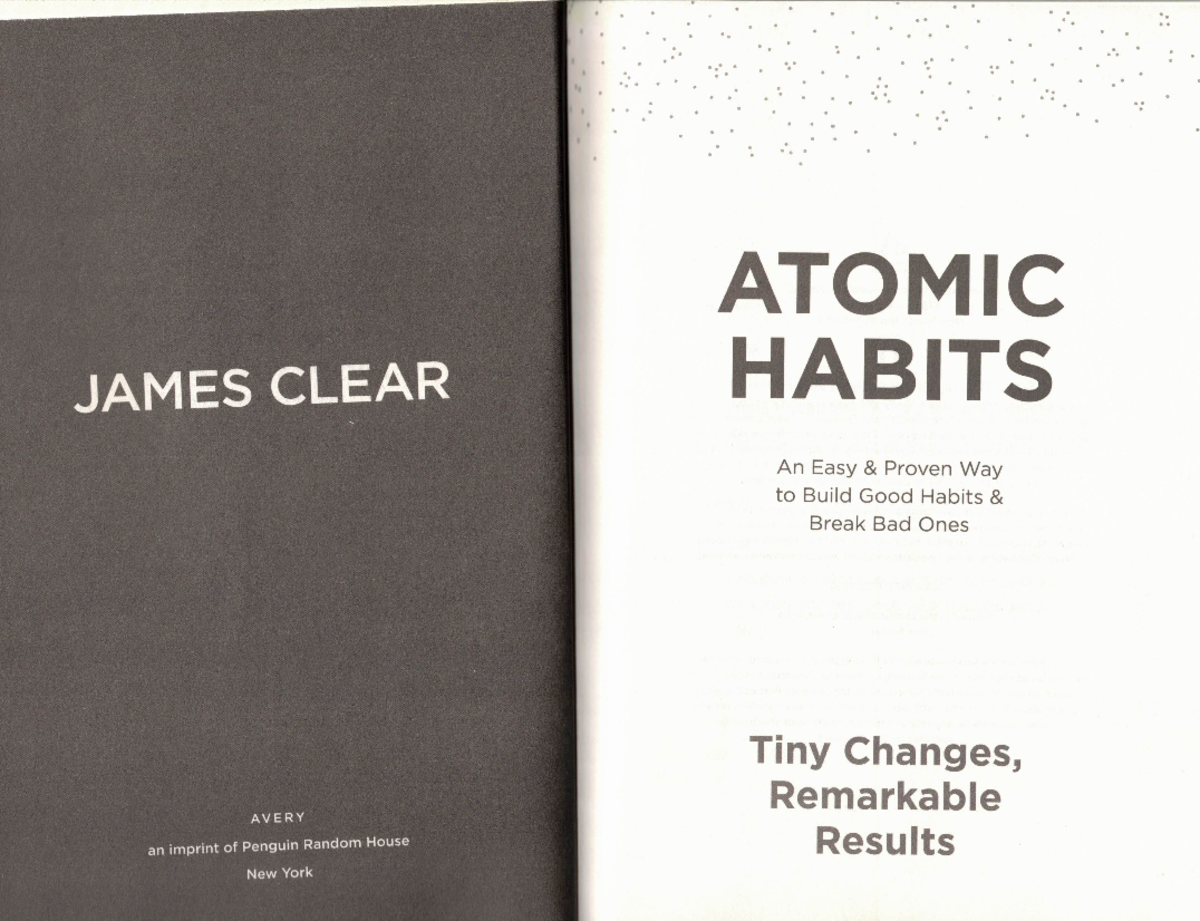 Atomic Habits Chapter 1 Studocu