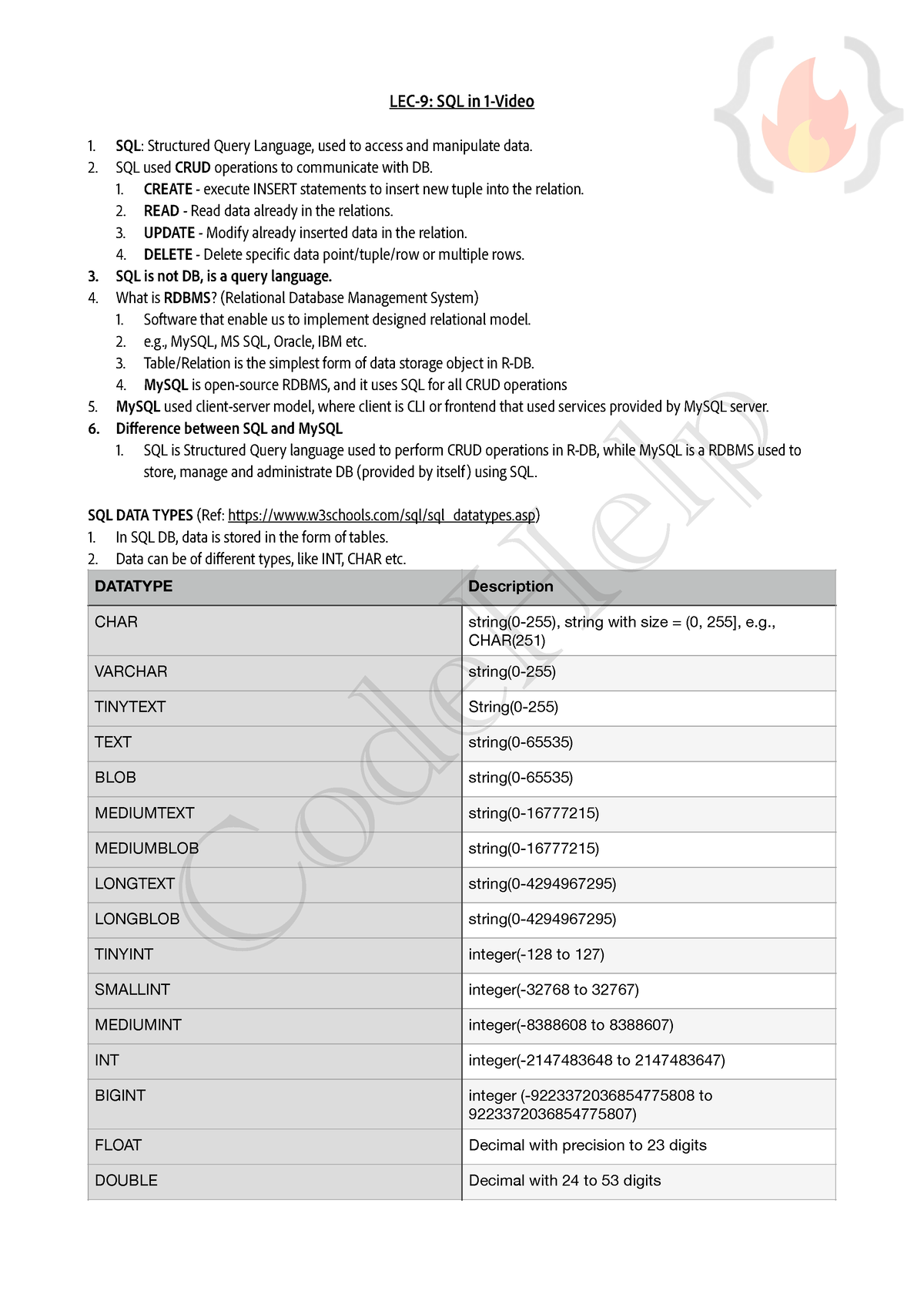 lec9notes-lec-9-sql-in-1-video-sql-structured-query-language-used