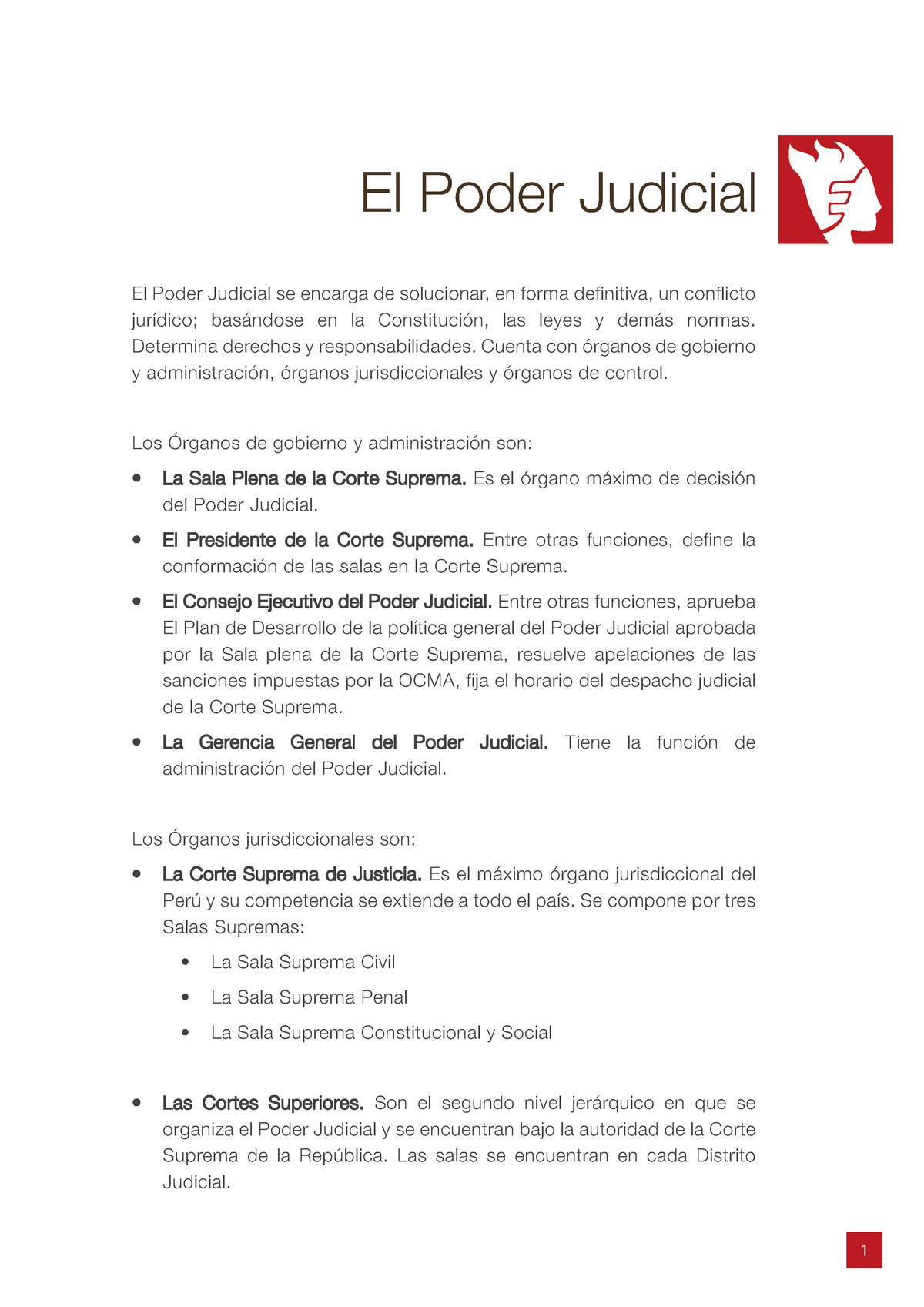 3. Poder - Nota: 7 - El Poder Judicial Se Encarga De Solucionar, En ...