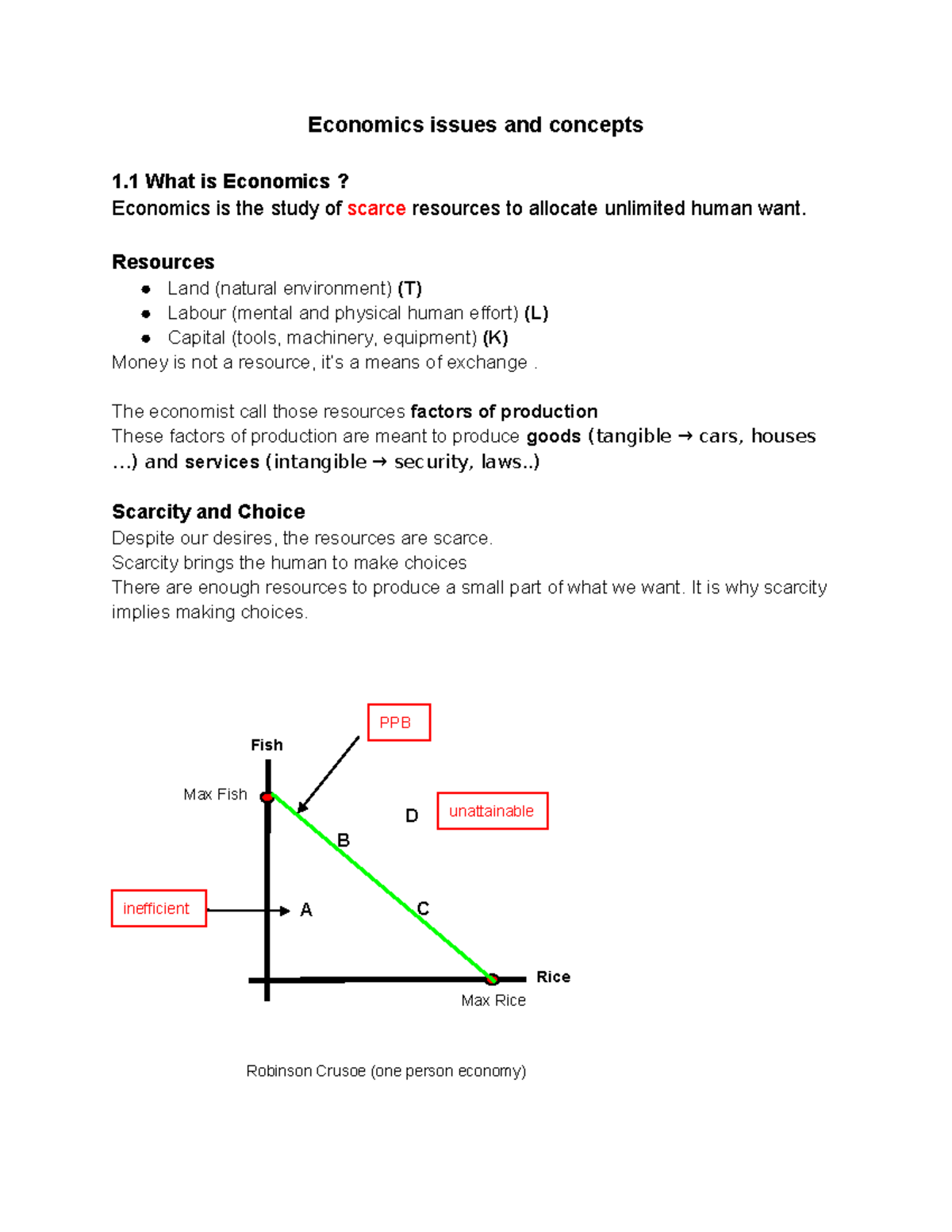 ECON 201 - Chapter 1 - Summary Introduction to Microeconomics ...
