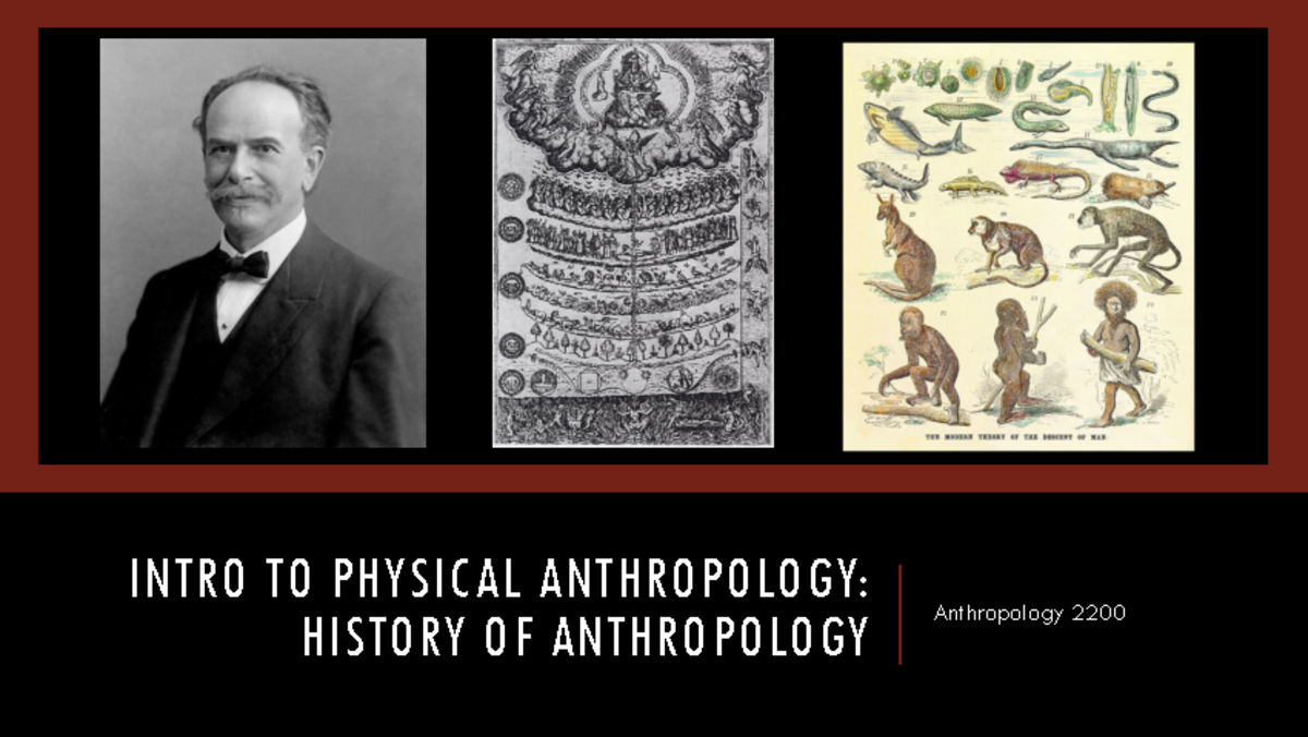 2 History of Anthropology slide - INTRO TO PHYSICAL ANTHROPOLOGY ...