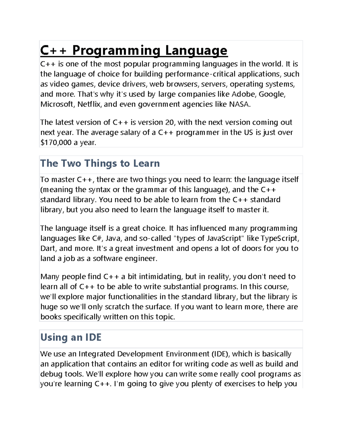 C++ - 