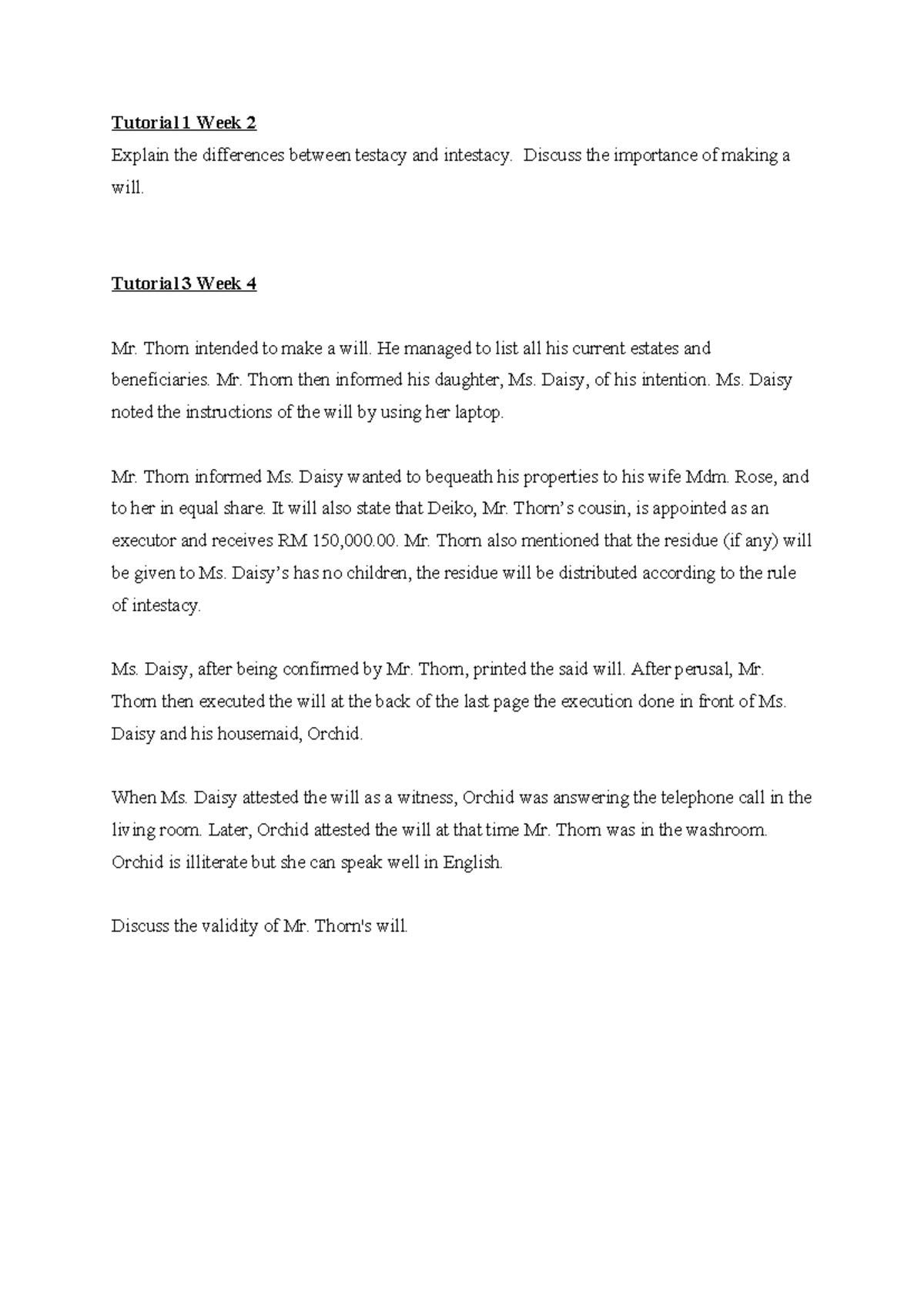 Tutorial Q (Succession) - Tutorial 1 Week 2 Explain the differences ...