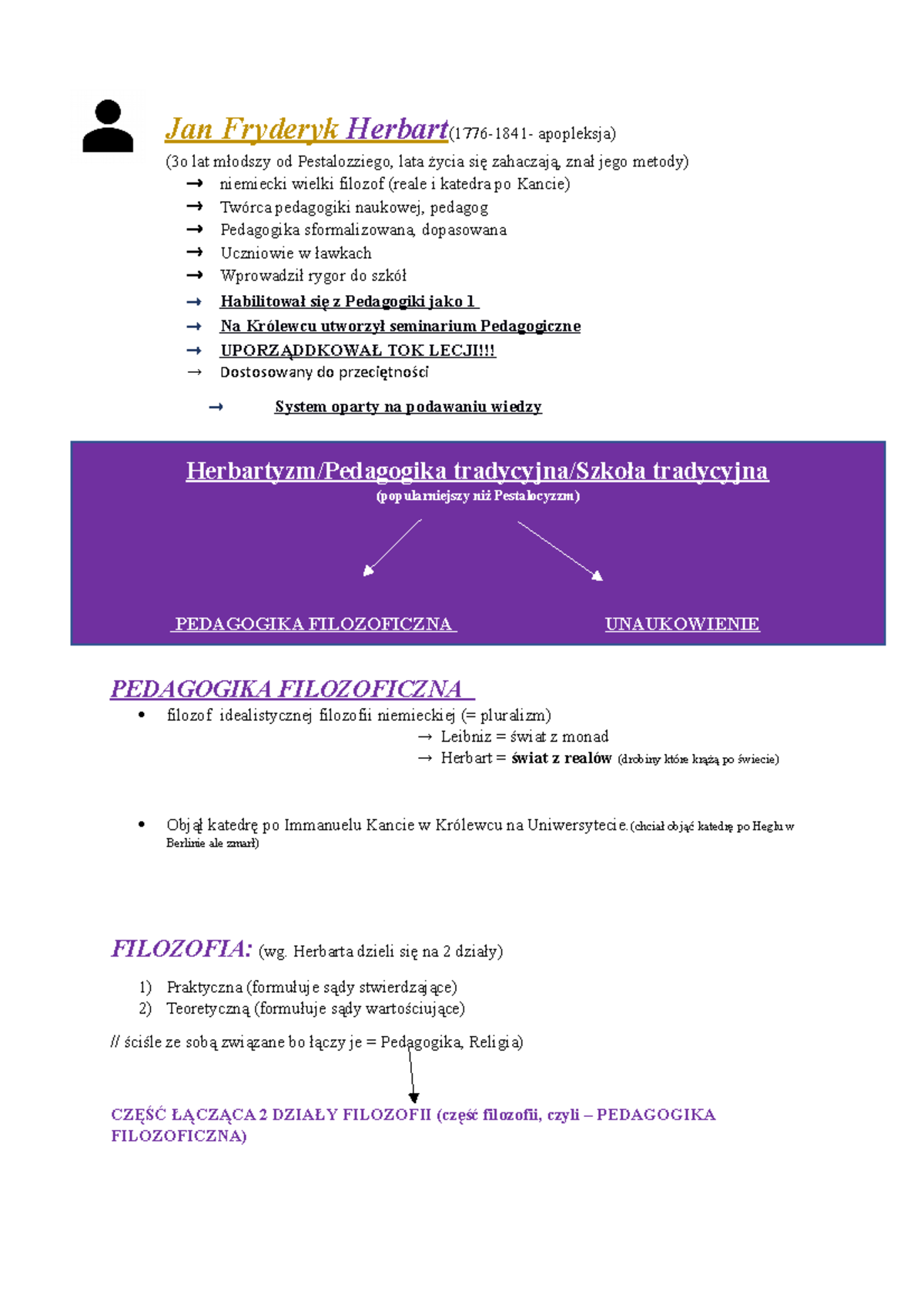 Jan Fryderyk Herbart Jan Fryderyk Herbart(17761841 apopleksja) (3o