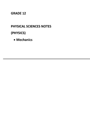 Physical Sciences Grade 10 Notes - PHYSICAL SCIENCES GRADE 10 NOTES ...