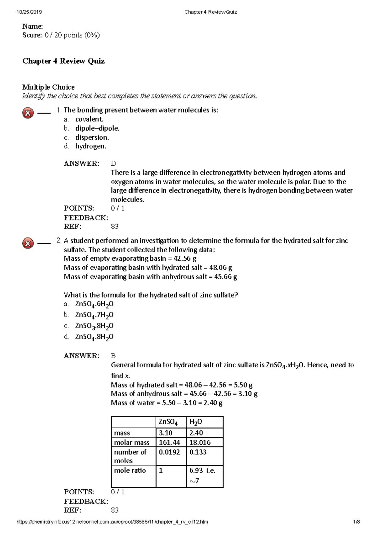 Chem in Focus Ans Ch 4 - Multiple Choice Identify the choice that best ...