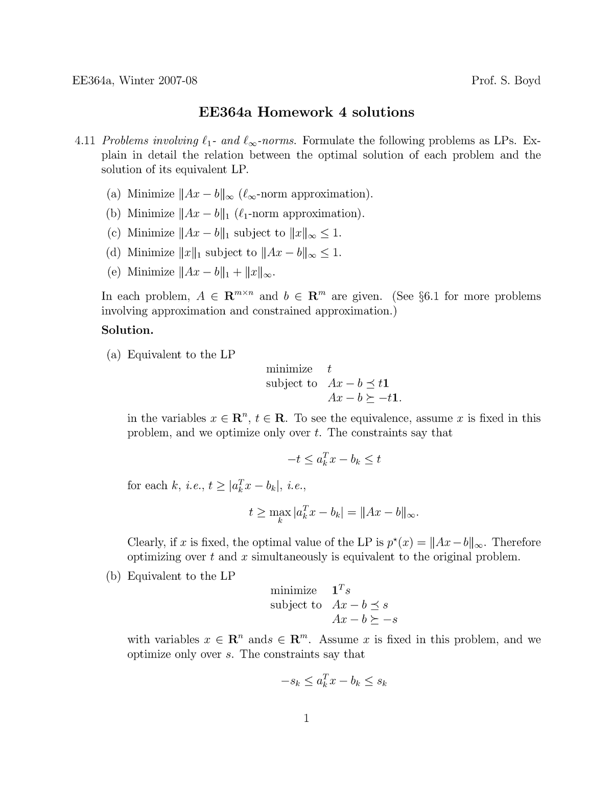 Lp Examples 2 - Info Attached - EE364a, Winter 2007-08 Prof. S. Boyd ...